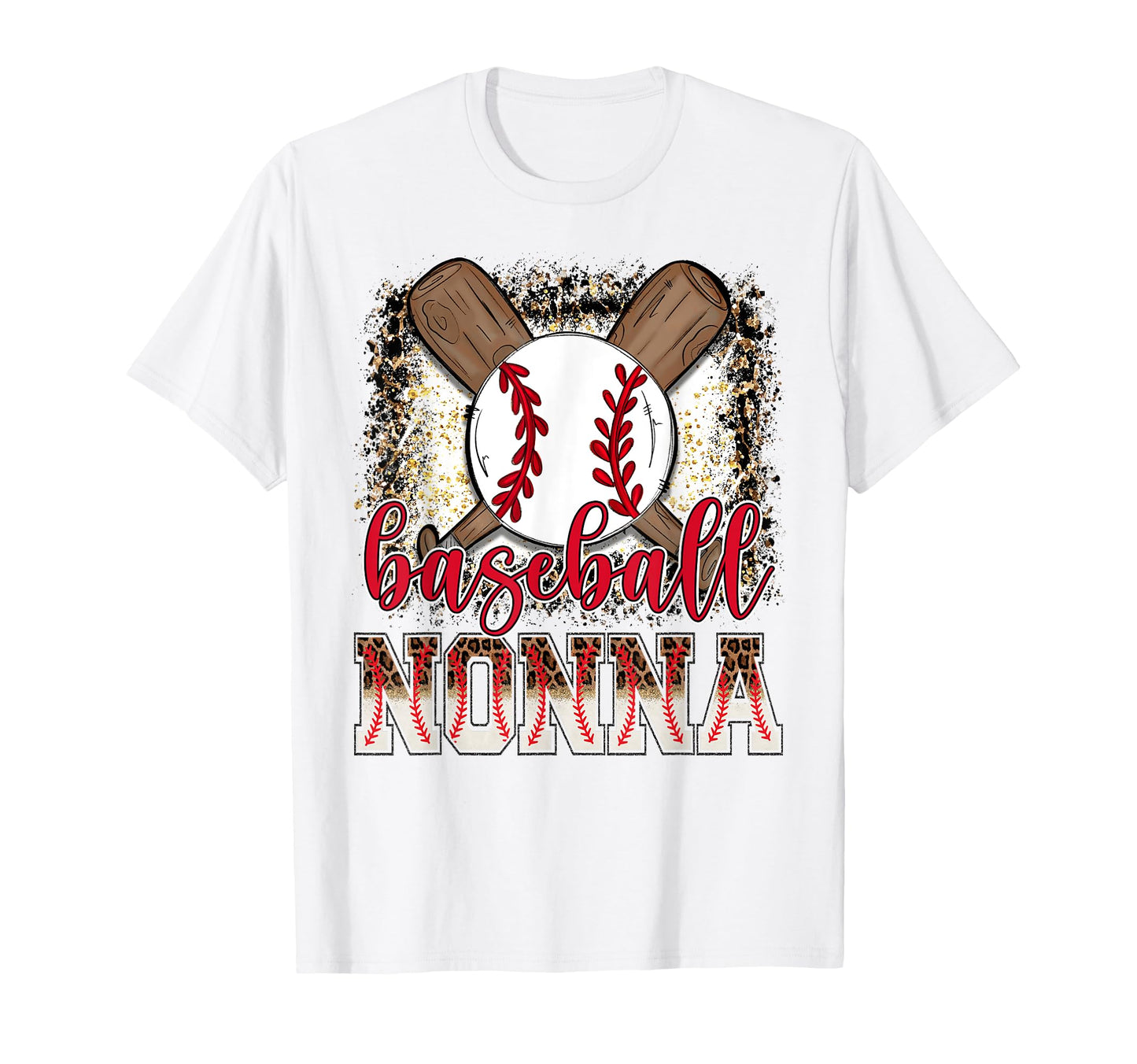 Baseball Nonna Leopard Proud Ball Nonna T-Shirt - Custom Art Print Unisex - T-Shirt, Sweatshirt, Hoodie