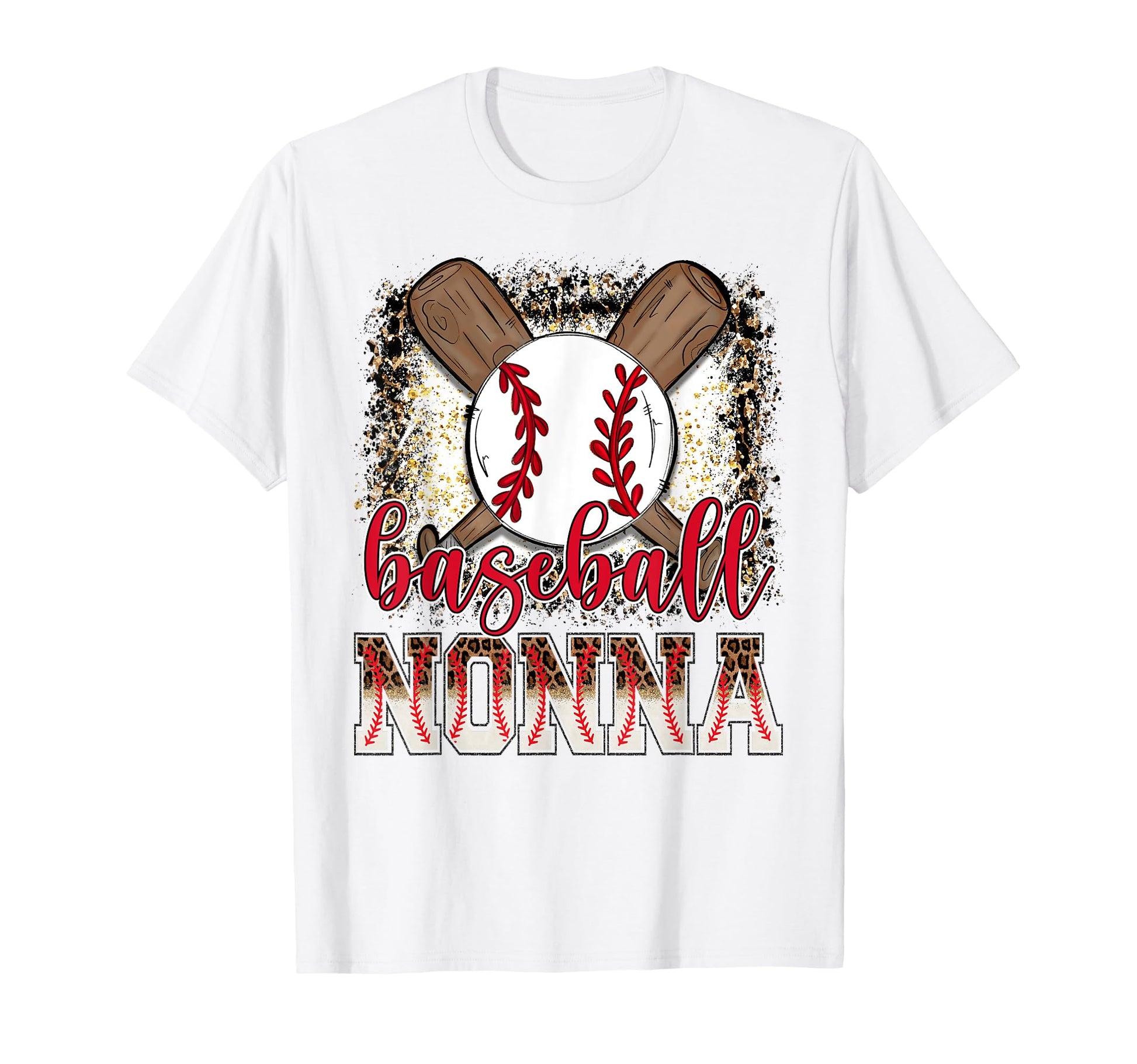 Baseball Nonna Leopard Proud Ball Nonna T-Shirt - Custom Art Print Unisex - T-Shirt, Sweatshirt, Hoodie