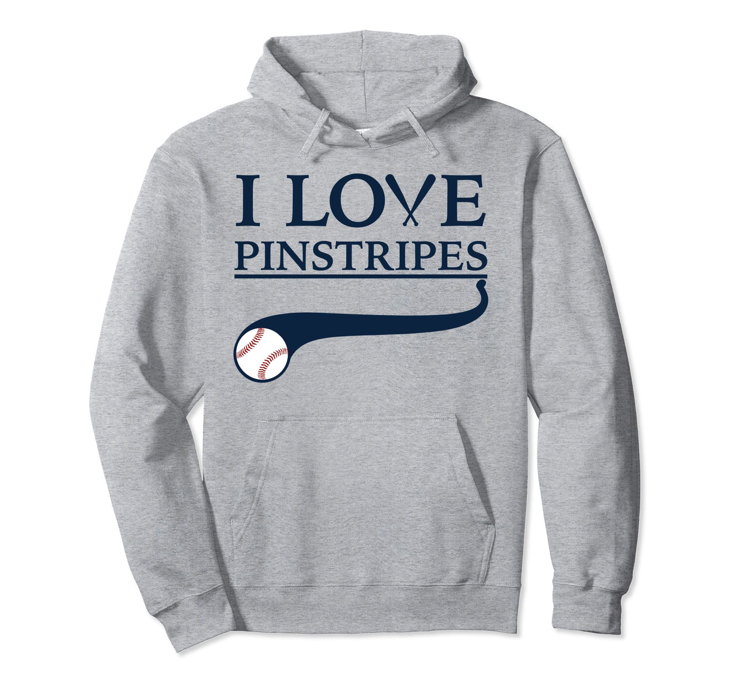 Baseball I Love Baseball Pinstripes Hoodie - Minimalist Print for Adults - T-Shirt, Sweatshirt, Hoodie