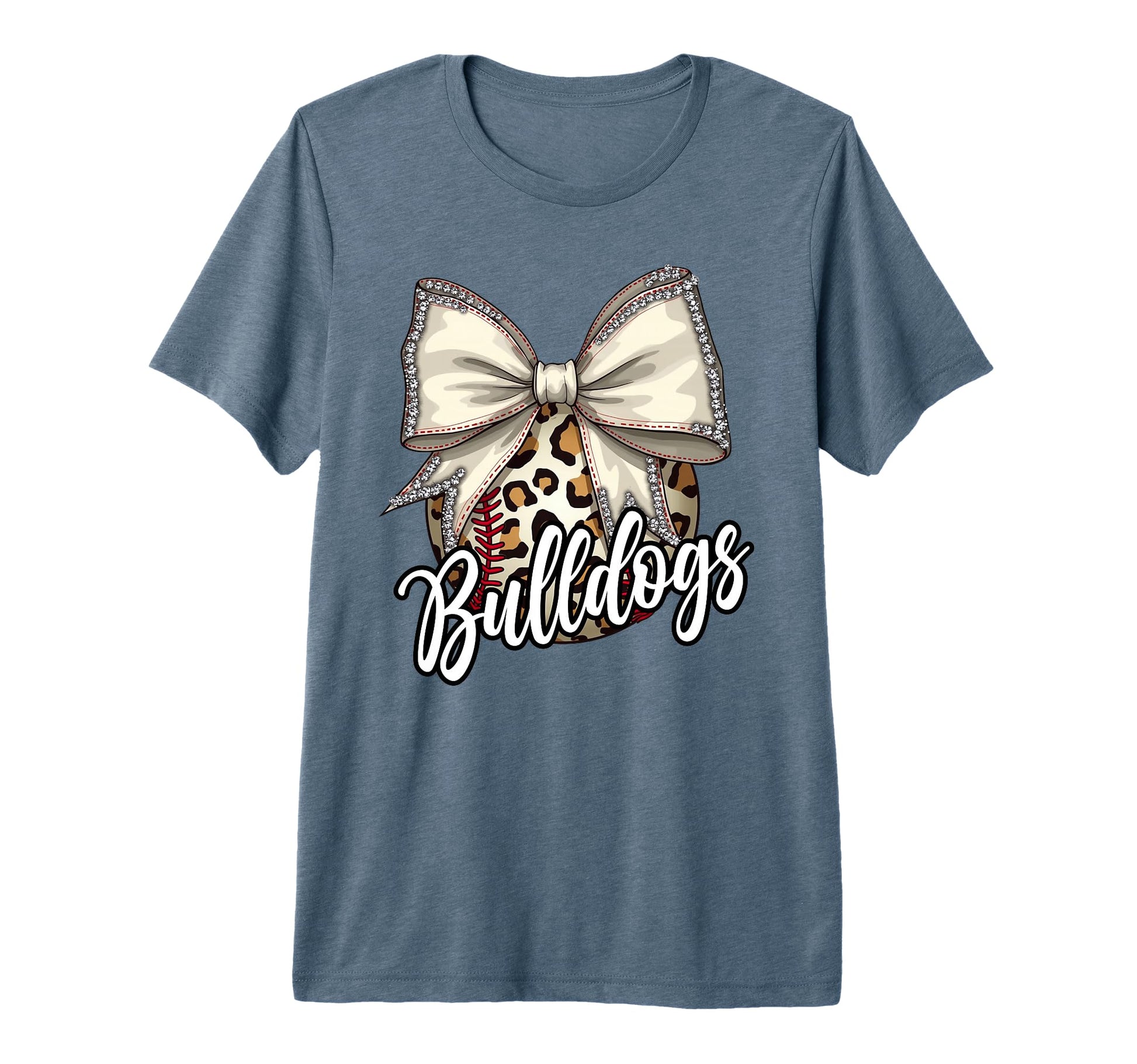 Bulldogs Baseball Mom Leopard T-Shirt - Aesthetic Graphic for Adults - T-Shirt, Sweatshirt, Hoodie