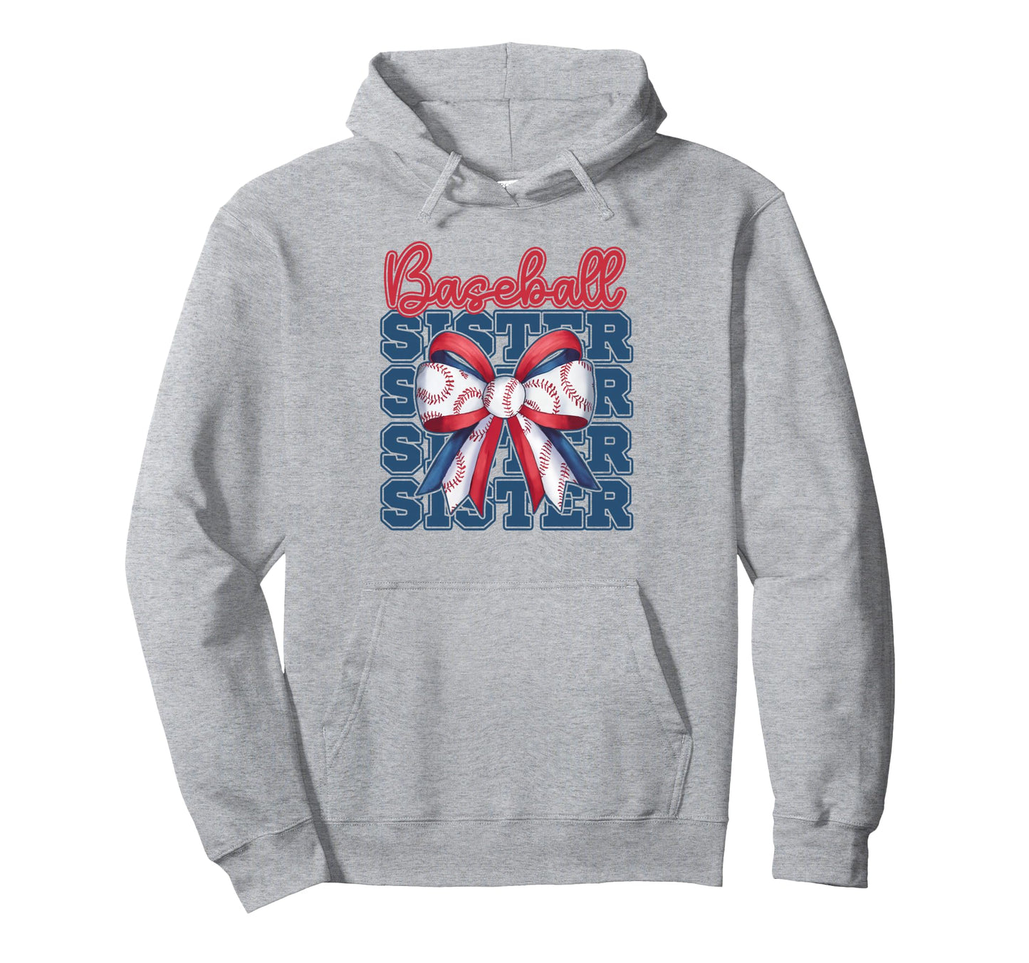 Baseball Sister Coquette Bow Sport Hoodie - Trendy Graphic Men Women - T-Shirt, Sweatshirt, Hoodie