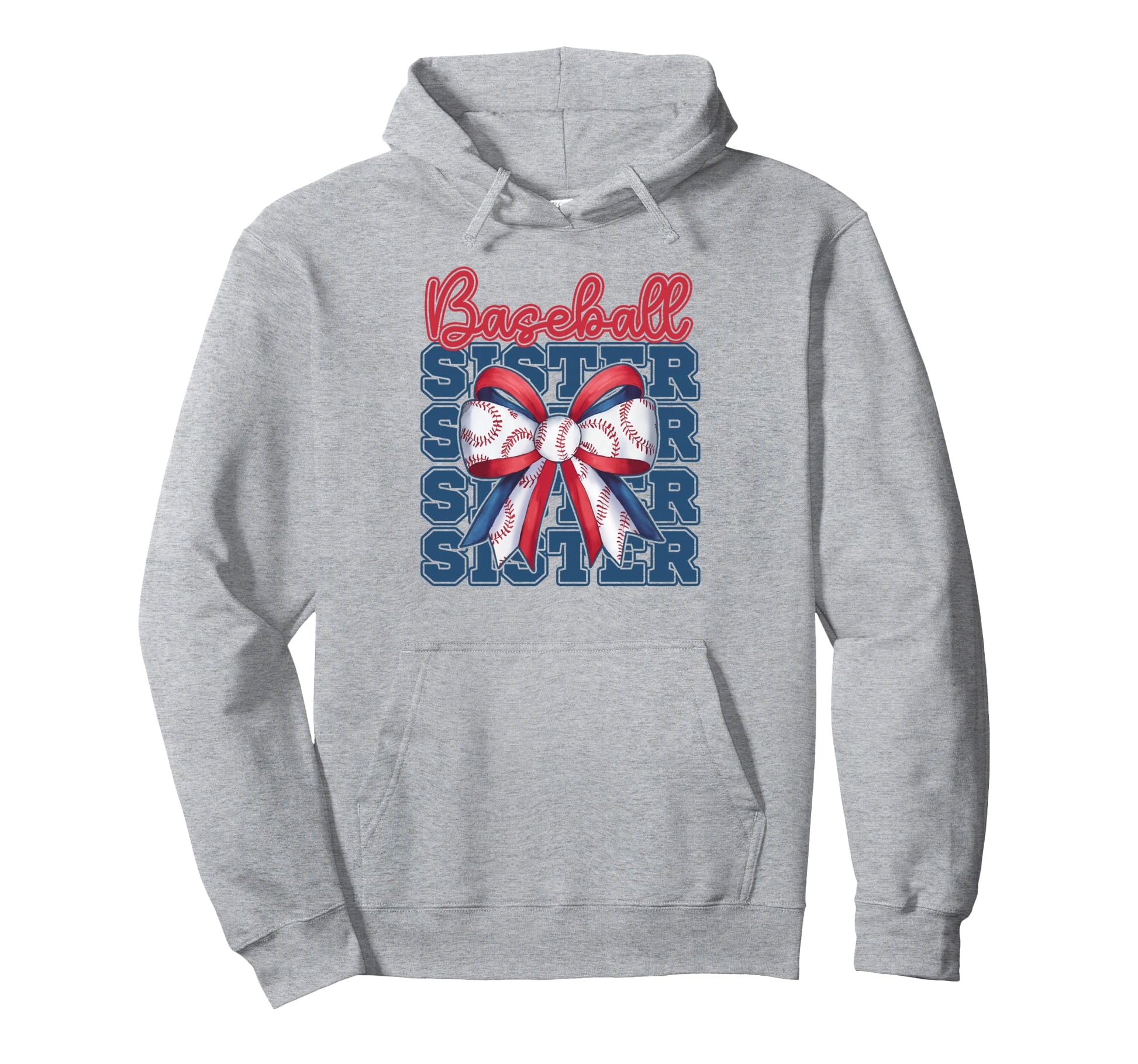 Baseball Sister Coquette Bow Sport Hoodie - Trendy Graphic Men Women - T-Shirt, Sweatshirt, Hoodie