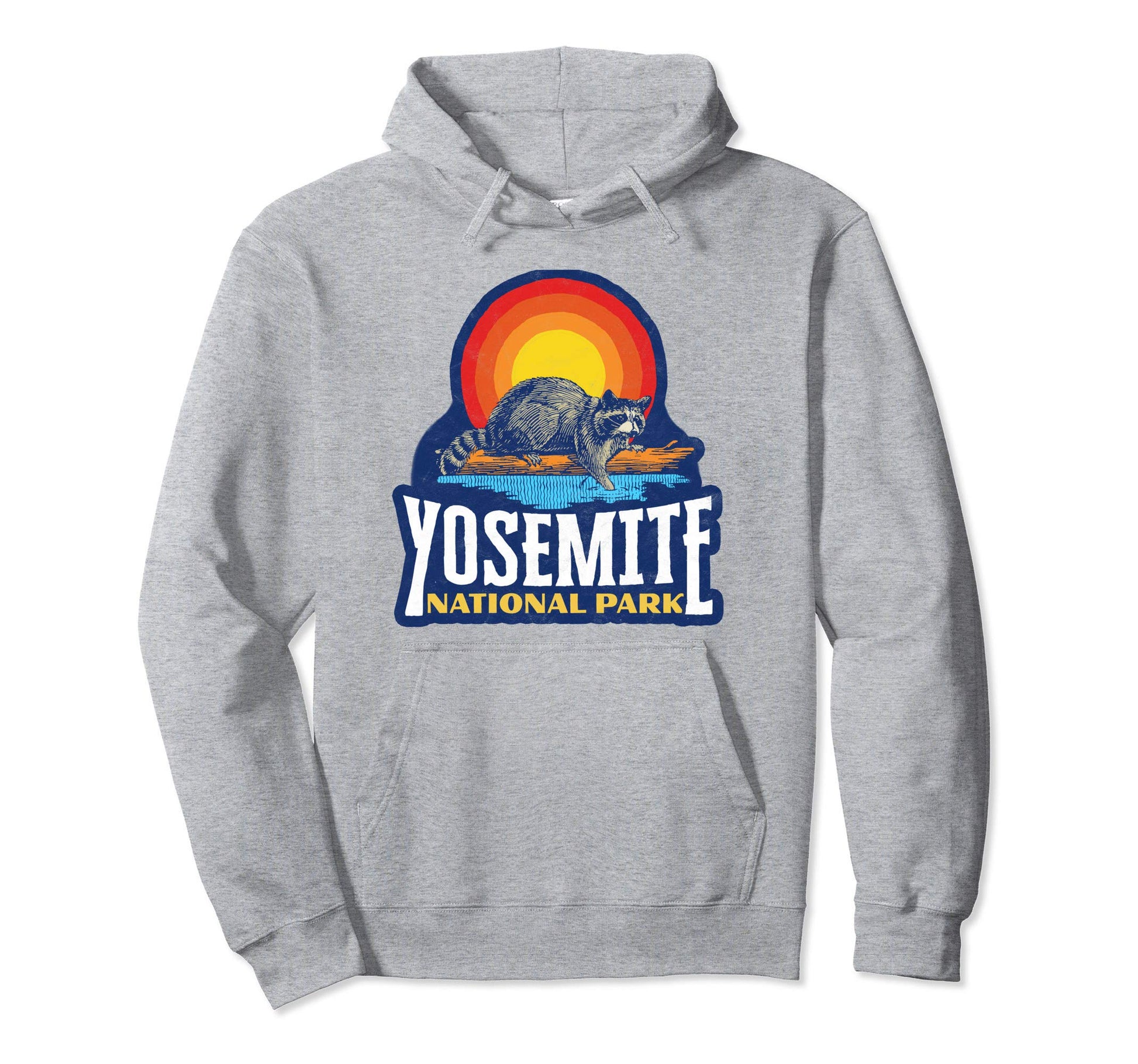 Yosemite National Park Raccoon Sun Hoodie - Streetwear Style Unisex - T-Shirt, Sweatshirt, Hoodie