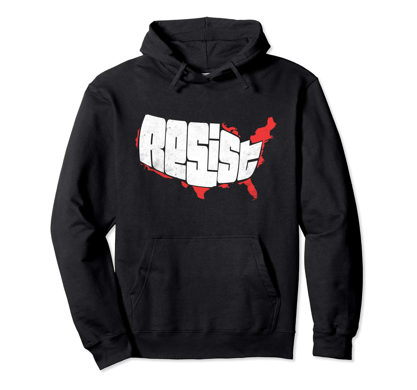 Resist Hand Lettered Lower 48 Typography Hoodie - Aesthetic Graphic Unisex - T-Shirt, Sweatshirt, Hoodie