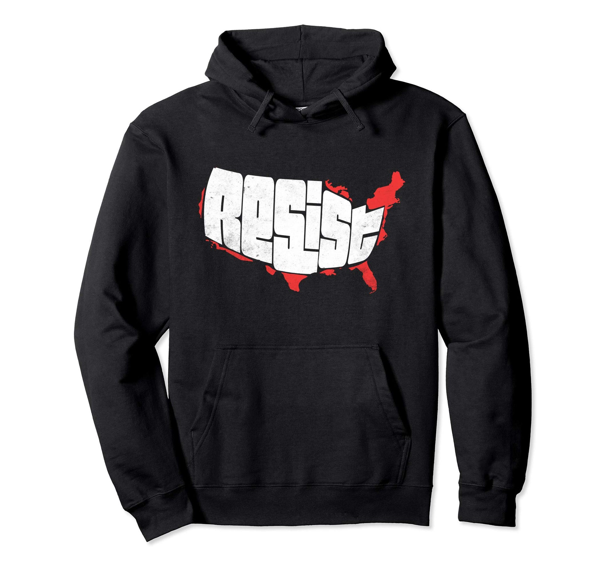 Resist Hand Lettered Lower 48 Typography Hoodie - Aesthetic Graphic Unisex - T-Shirt, Sweatshirt, Hoodie