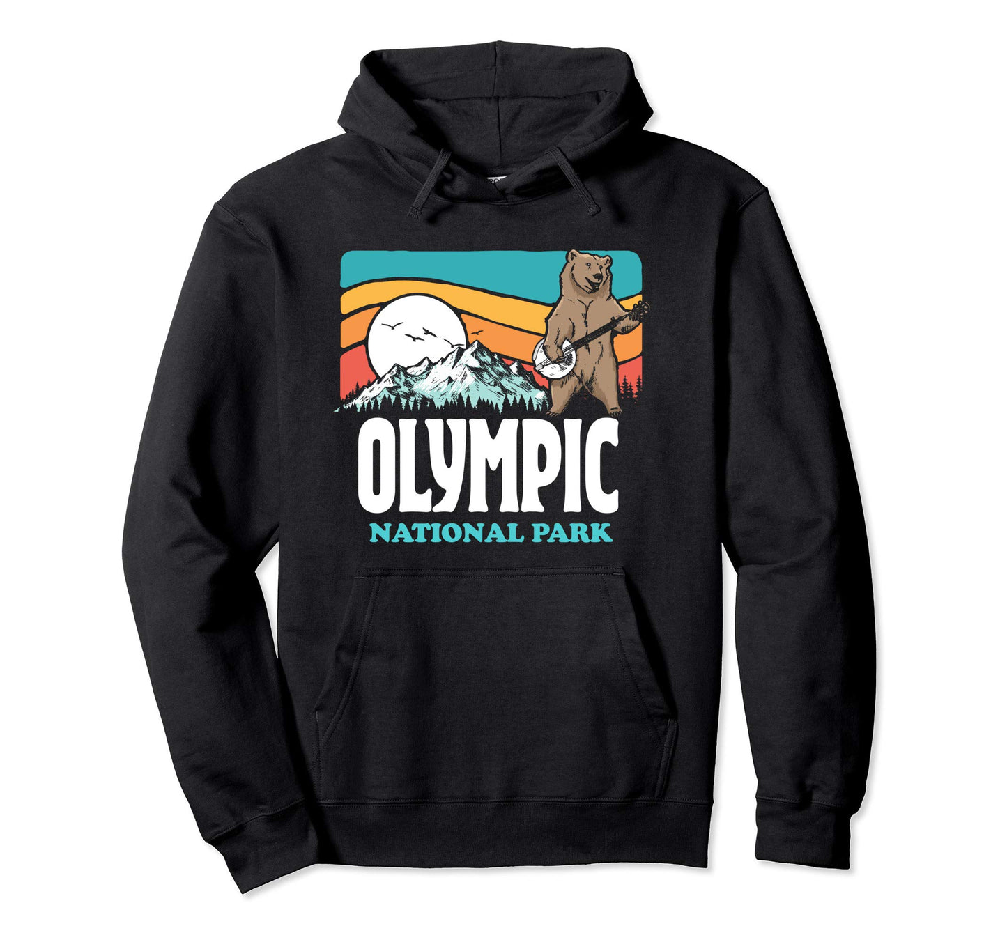 Olympic National Park Mountains Banjo Hoodie - Minimalist Print Unisex - T-Shirt, Sweatshirt, Hoodie