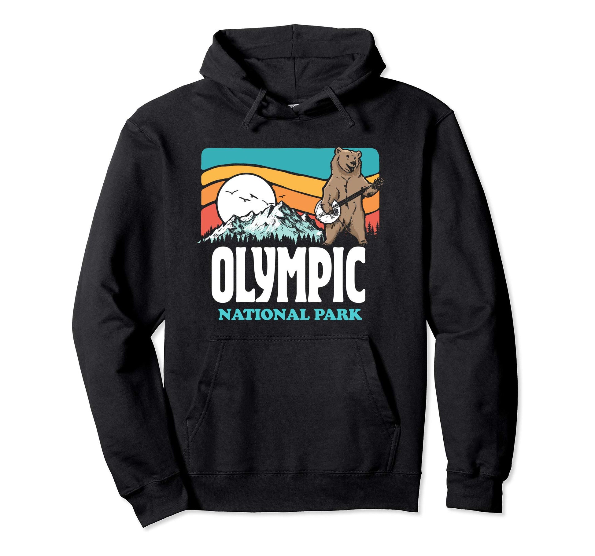 Olympic National Park Mountains Banjo Hoodie - Minimalist Print Unisex - T-Shirt, Sweatshirt, Hoodie