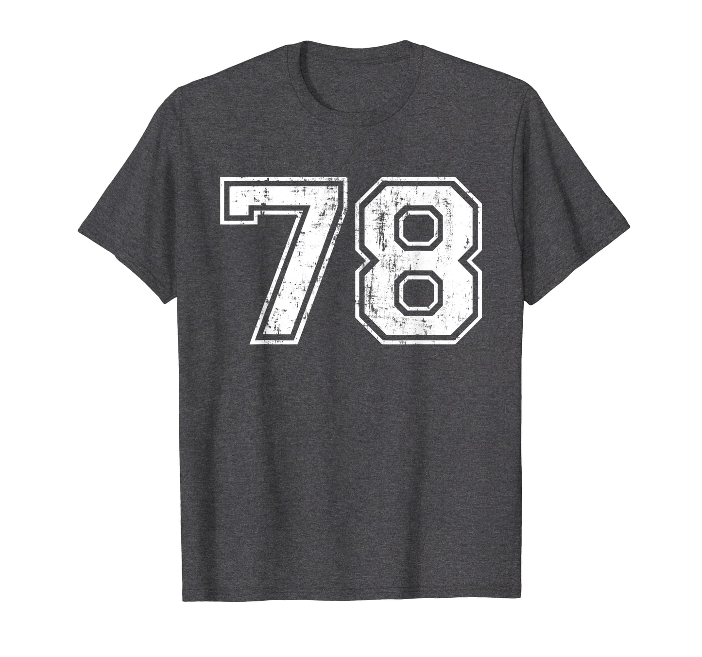 Number 78 Varsity Distressed Sports T-Shirt - Graphic Print for Adults - T-Shirt, Sweatshirt, Hoodie