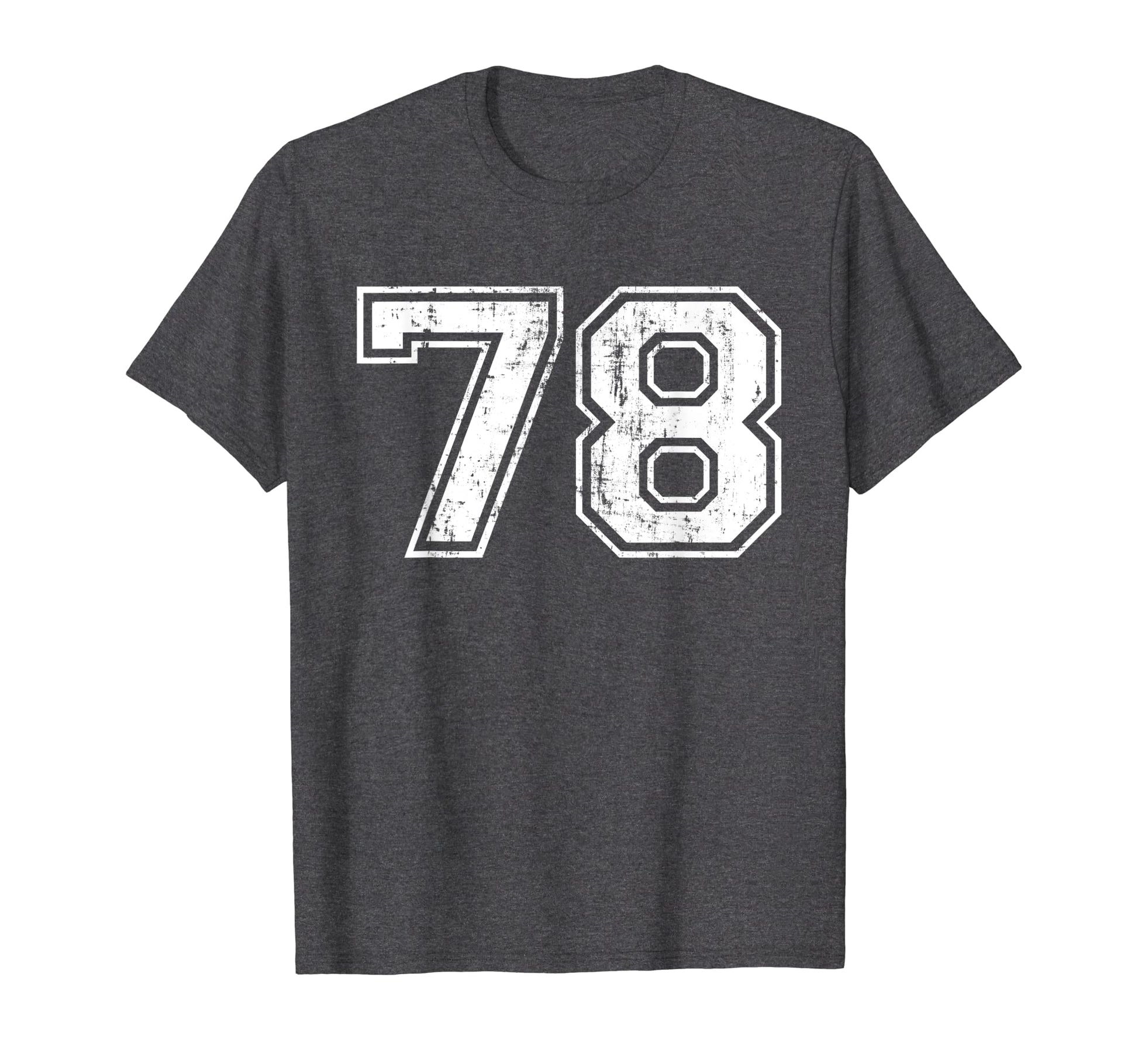 Number 78 Varsity Distressed Sports T-Shirt - Graphic Print for Adults - T-Shirt, Sweatshirt, Hoodie