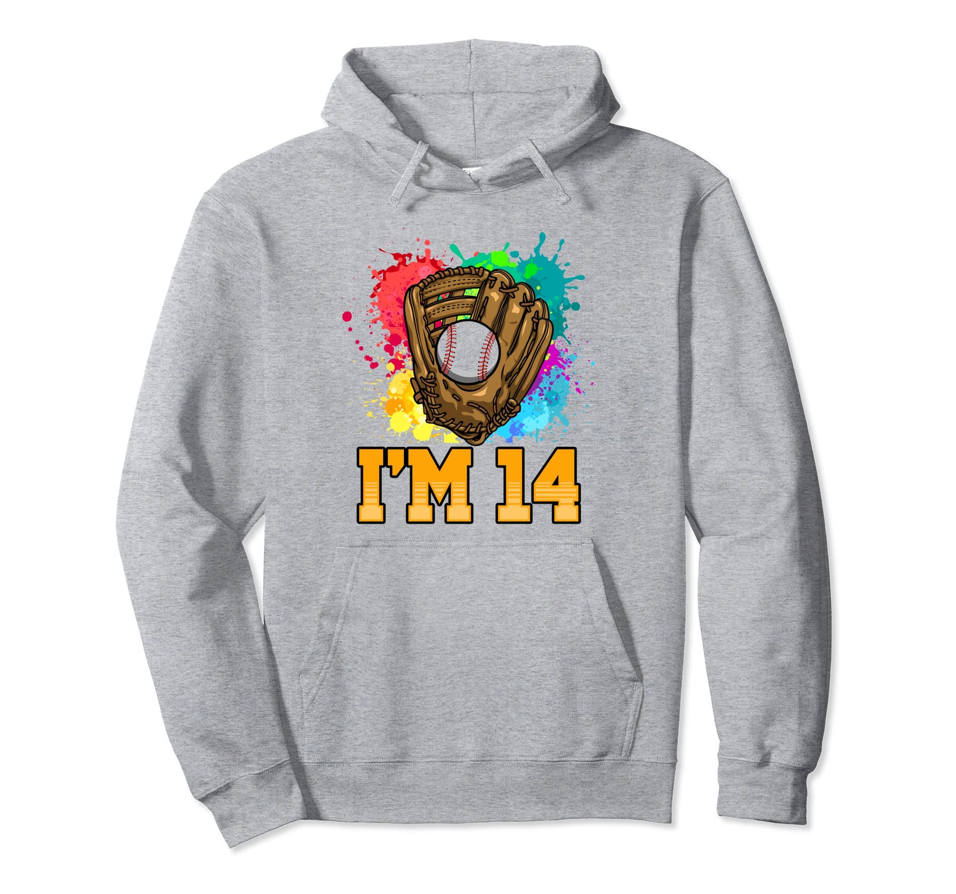 Im 14 Sports Glove Baseball Player Hoodie - Custom Art Print Men Women - T-Shirt, Sweatshirt, Hoodie