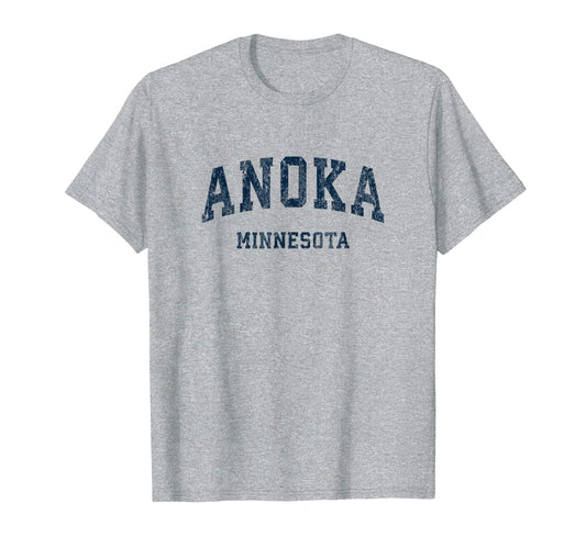 Anoka Minnesota Mn Varsity Sports Navy T-Shirt - Trendy Graphic Men Women - T-Shirt, Sweatshirt, Hoodie