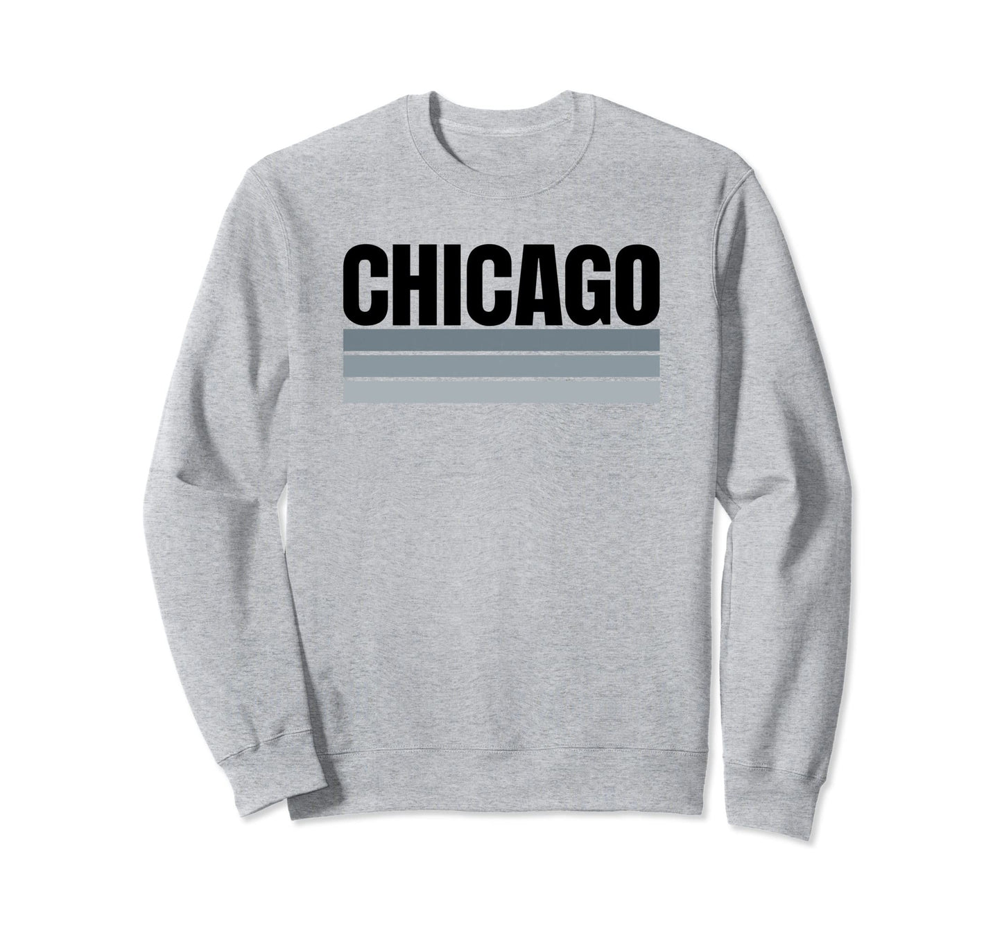 Chicago Black Light Grey Stripe Sweatshirt - Unique Graphic for Adults - T-Shirt, Sweatshirt, Hoodie