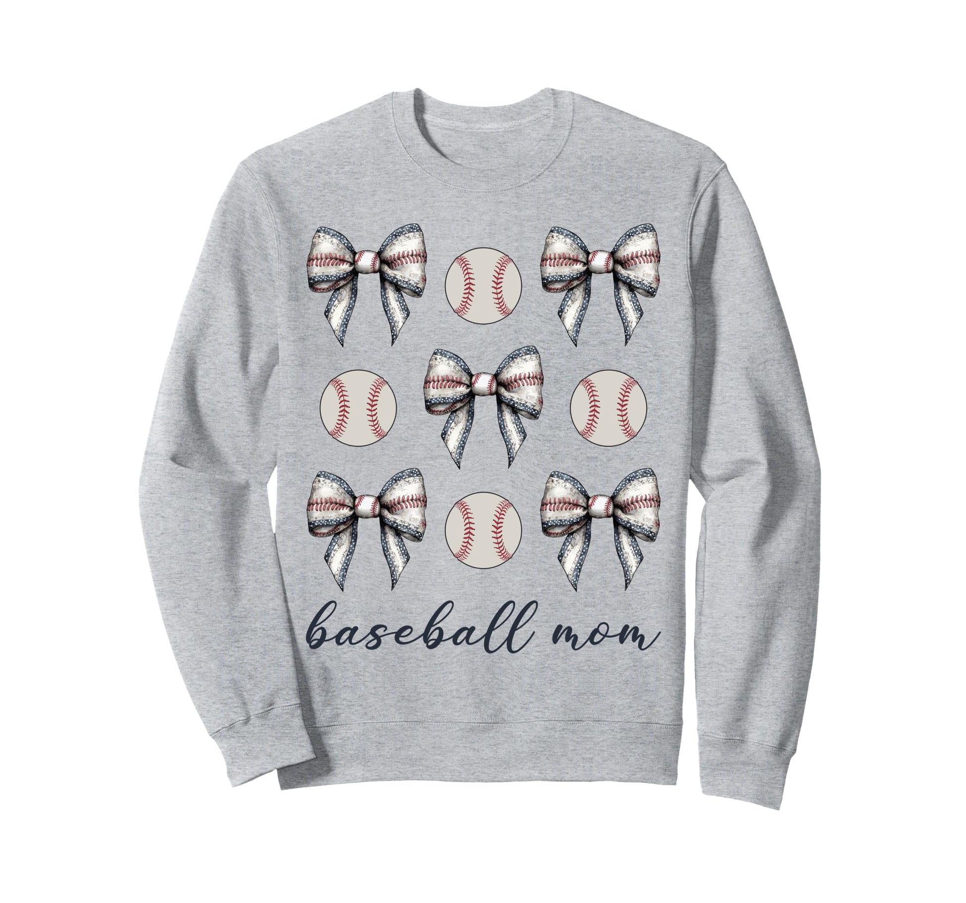Coquette Bow Baseball Mom Baseball Sweatshirt - Graphic Print Unisex - T-Shirt, Sweatshirt, Hoodie