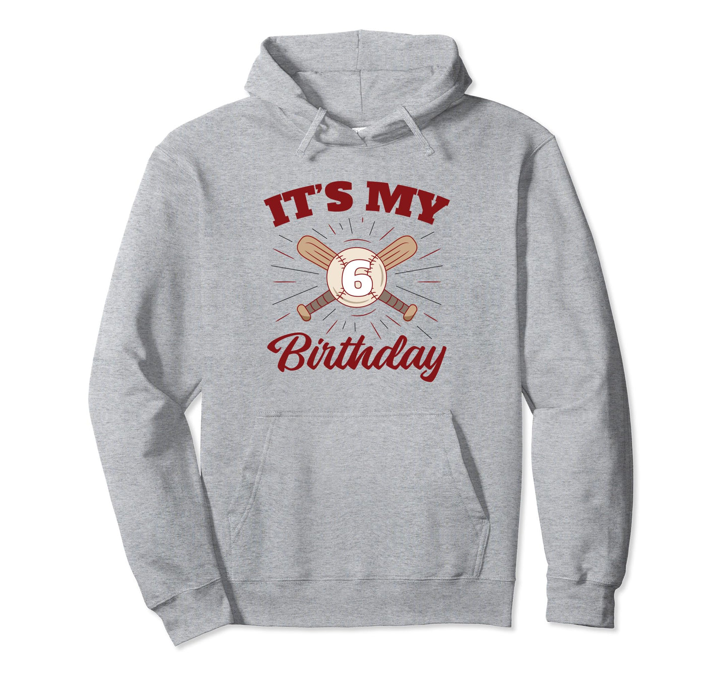 Birthday Baseball 6 Player 6Th Birthday Hoodie - Unique Graphic Men Women - T-Shirt, Sweatshirt, Hoodie