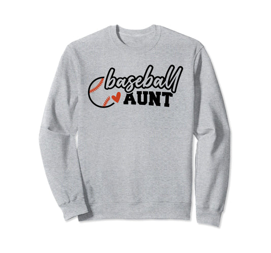 Baseball Aunt Funny Leopard Sweatshirt - Casual Everyday Wear Men Women - T-Shirt, Sweatshirt, Hoodie
