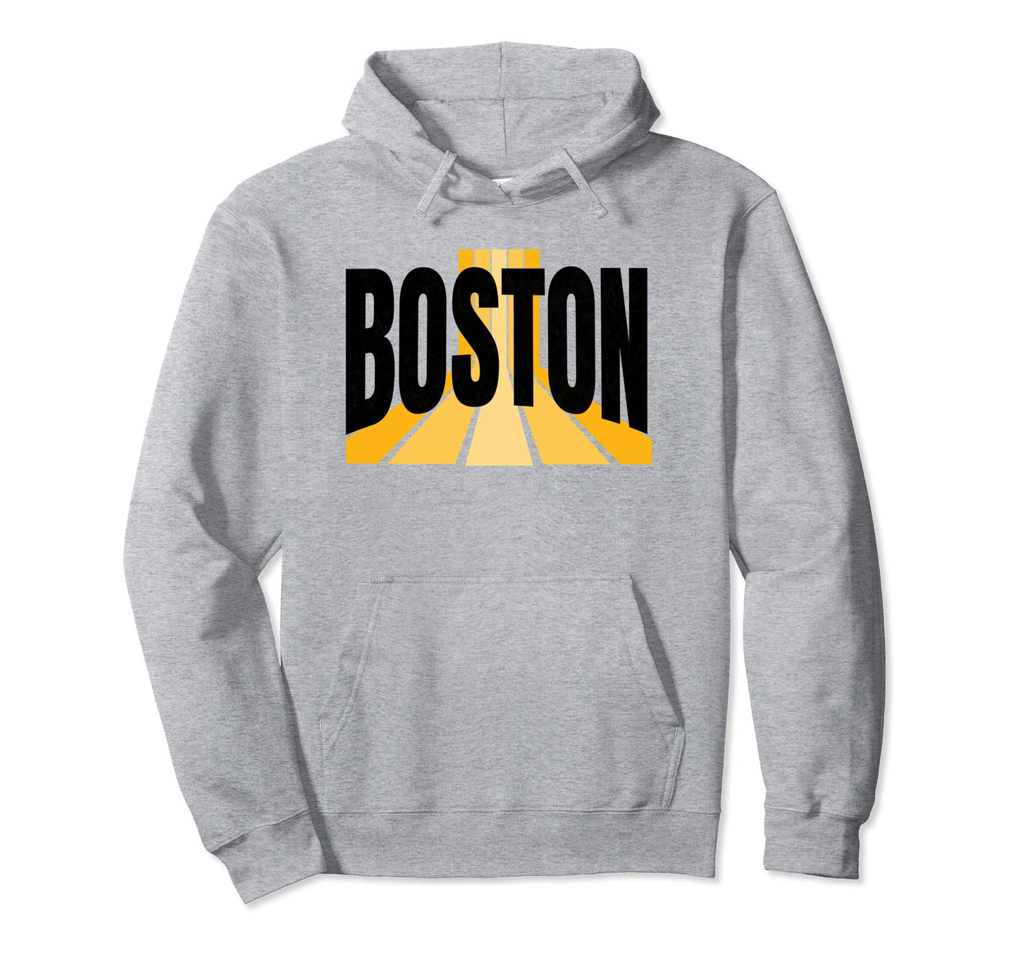Boston Massachusetts Yellow Black Hoodie - Aesthetic Graphic for Adults - T-Shirt, Sweatshirt, Hoodie