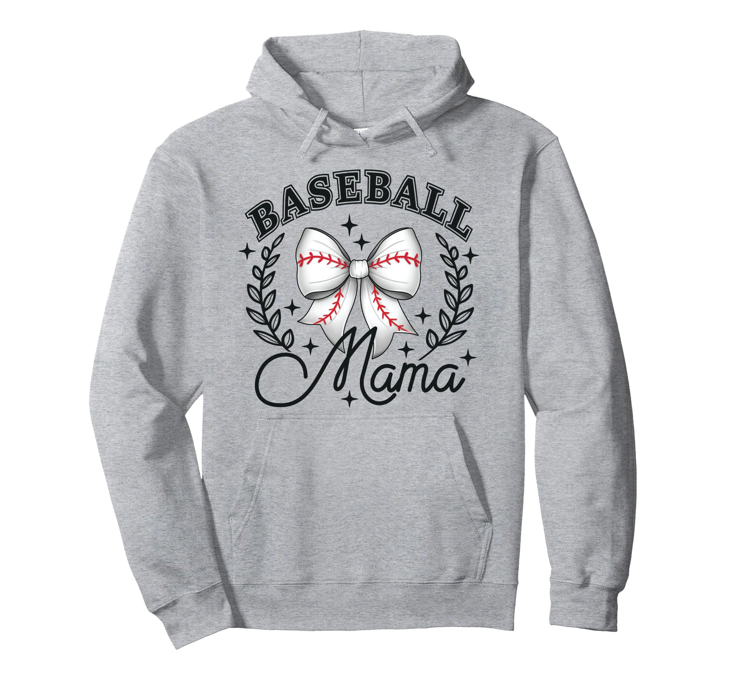 Baseball Mama Coquette Bow Game Hoodie - Minimalist Print for Adults - T-Shirt, Sweatshirt, Hoodie