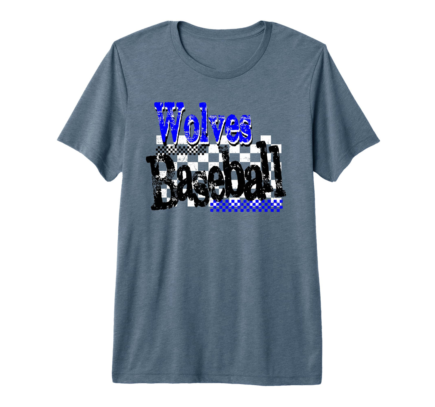 Wolves Checkered Baseball Mom Game Day T-Shirt - Novelty Apparel Men Women - T-Shirt, Sweatshirt, Hoodie