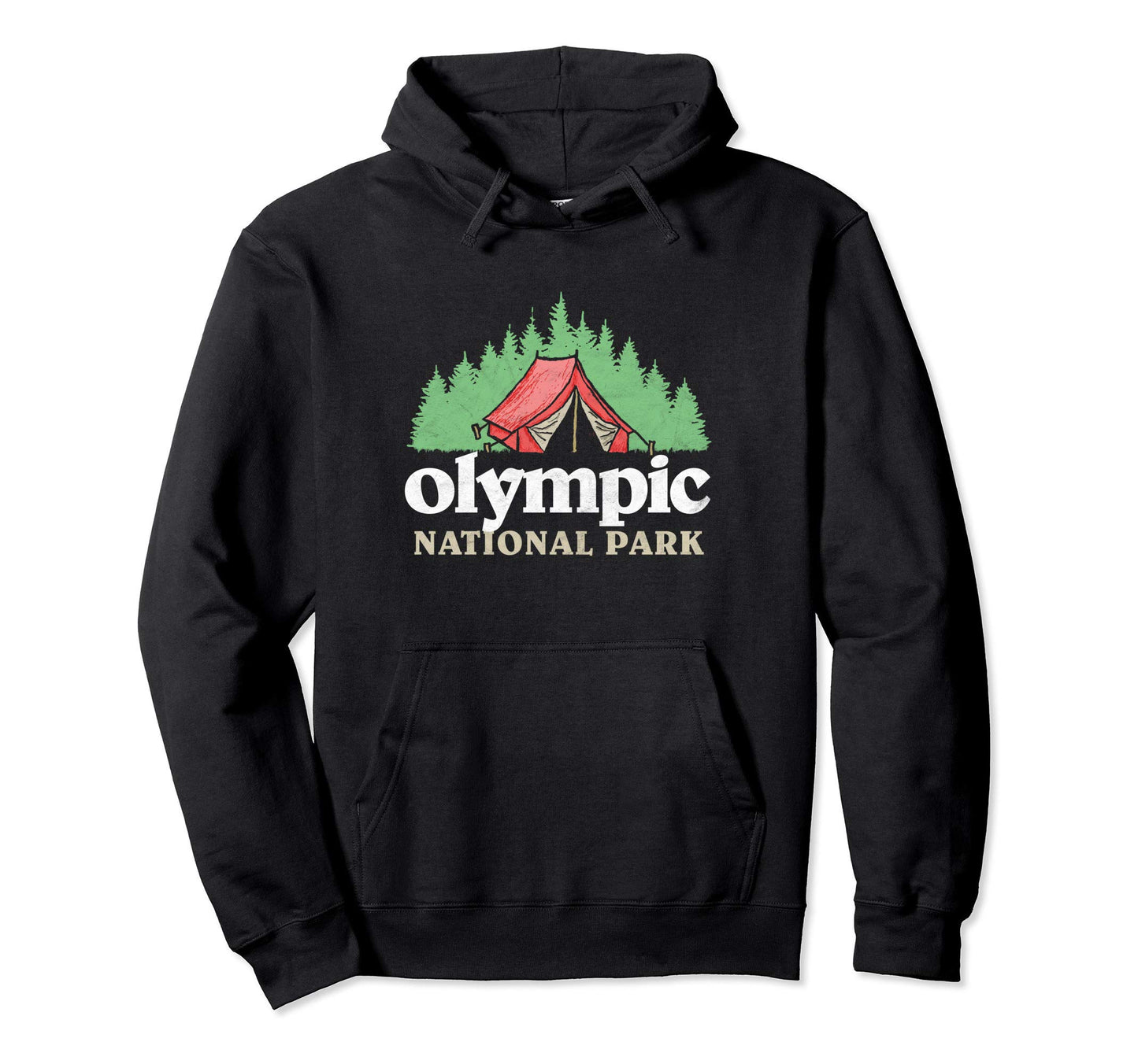 Olympic National Park Tent Camping Hoodie - Custom Art Print Unisex - T-Shirt, Sweatshirt, Hoodie