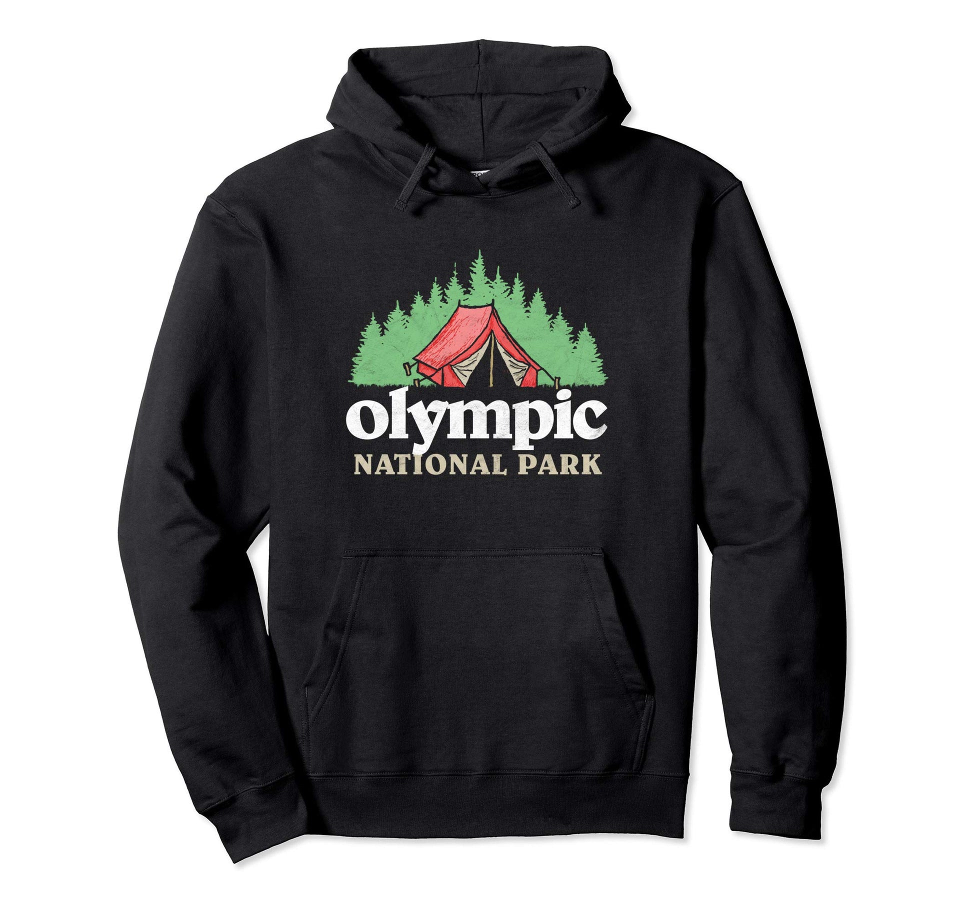 Olympic National Park Tent Camping Hoodie - Custom Art Print Unisex - T-Shirt, Sweatshirt, Hoodie