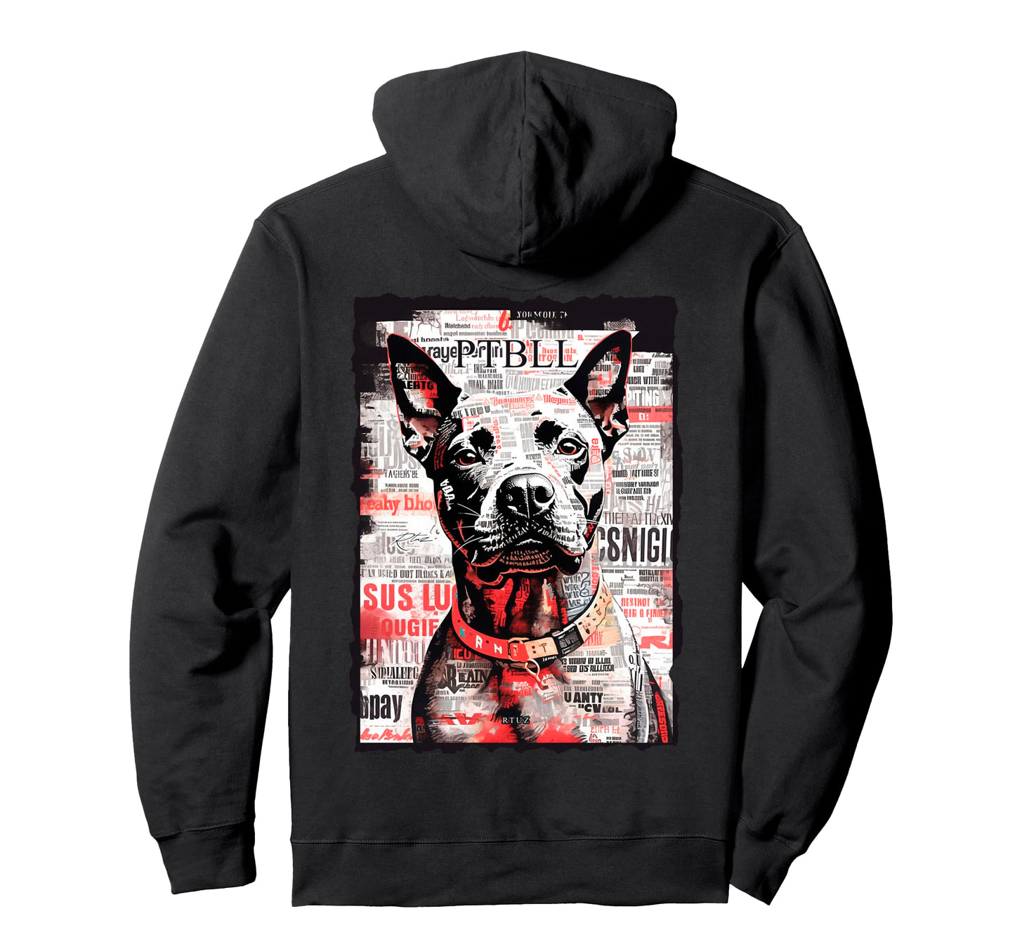 Back Y2K Streetwear Dog Pit Bull Hoodie - Aesthetic Graphic Men Women - T-Shirt, Sweatshirt, Hoodie
