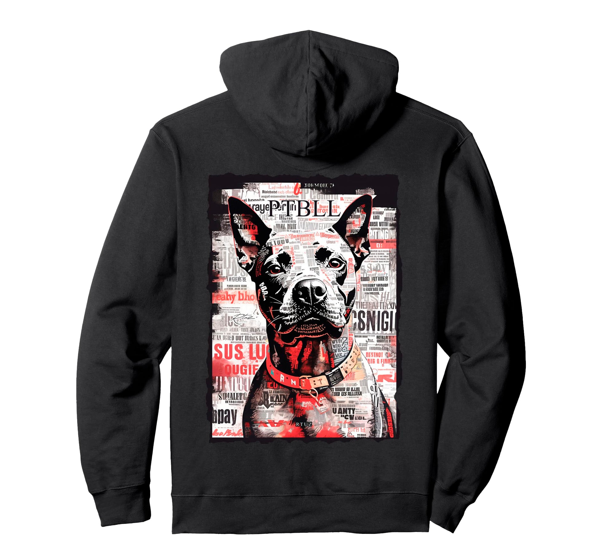 Back Y2K Streetwear Dog Pit Bull Hoodie - Aesthetic Graphic Men Women - T-Shirt, Sweatshirt, Hoodie