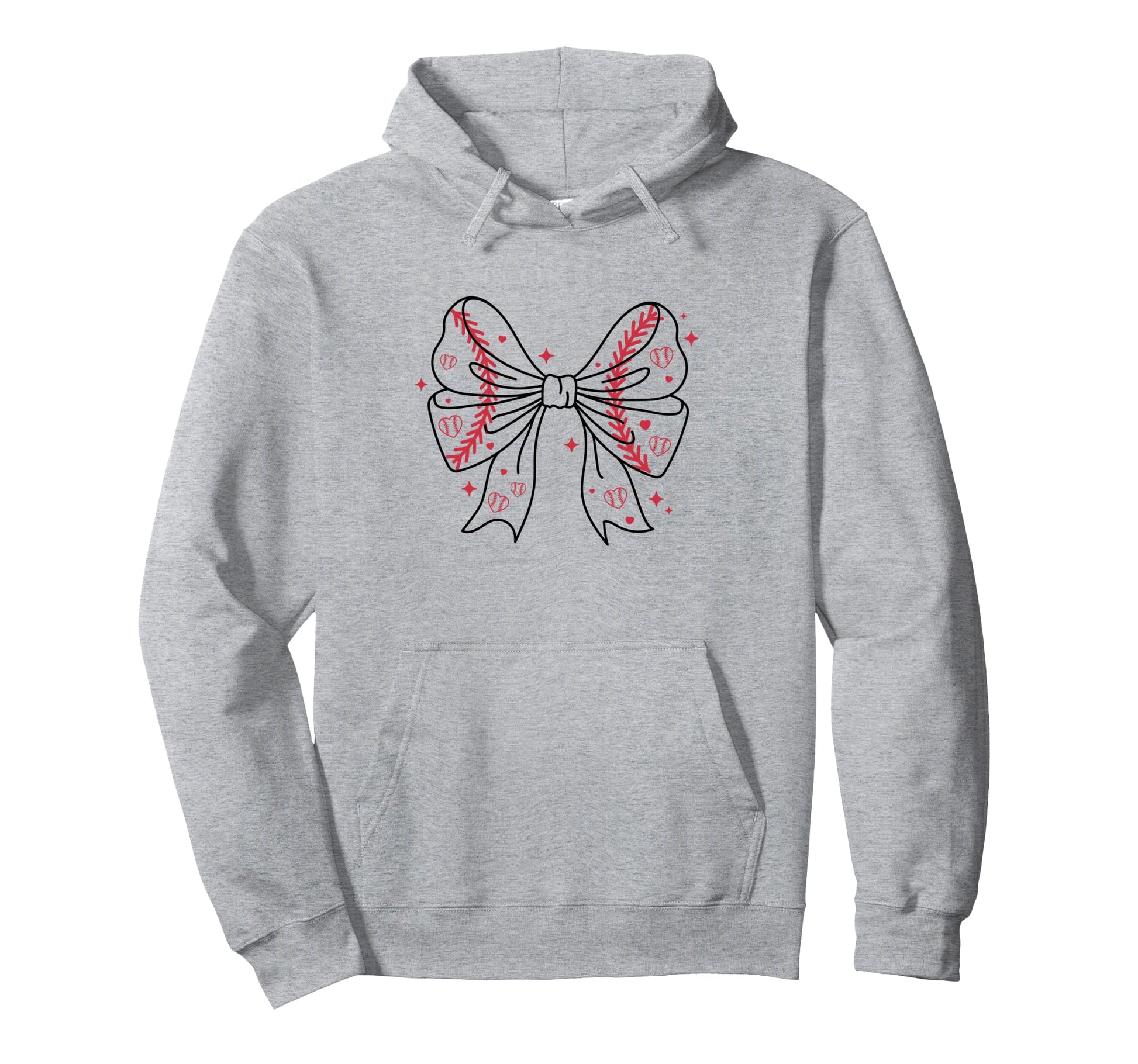 Bow Coquette Ribbon American Baseball Hoodie - Unique Graphic Men Women - T-Shirt, Sweatshirt, Hoodie