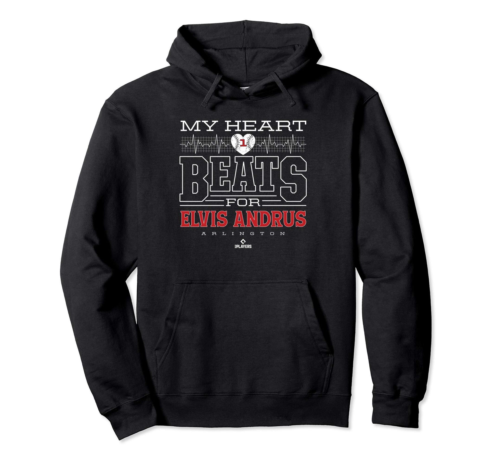 My Heart Beats Elvis Andrus Hoodie - Fun Novelty Design for Adults - T-Shirt, Sweatshirt, Hoodie