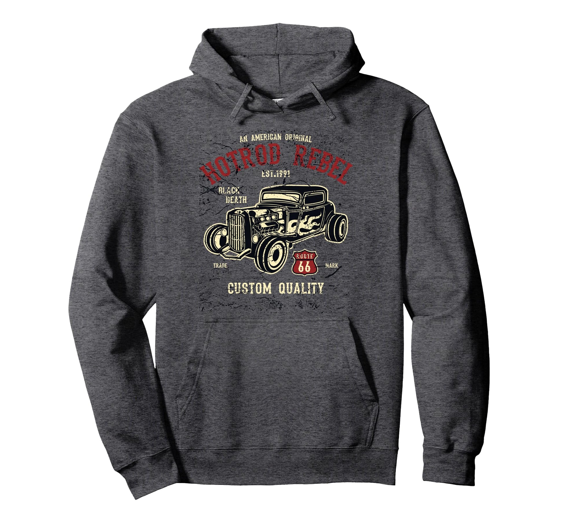 Hot Rod Car Hotrod Rebel Hoodie - Graphic Print Men Women - T-Shirt, Sweatshirt, Hoodie