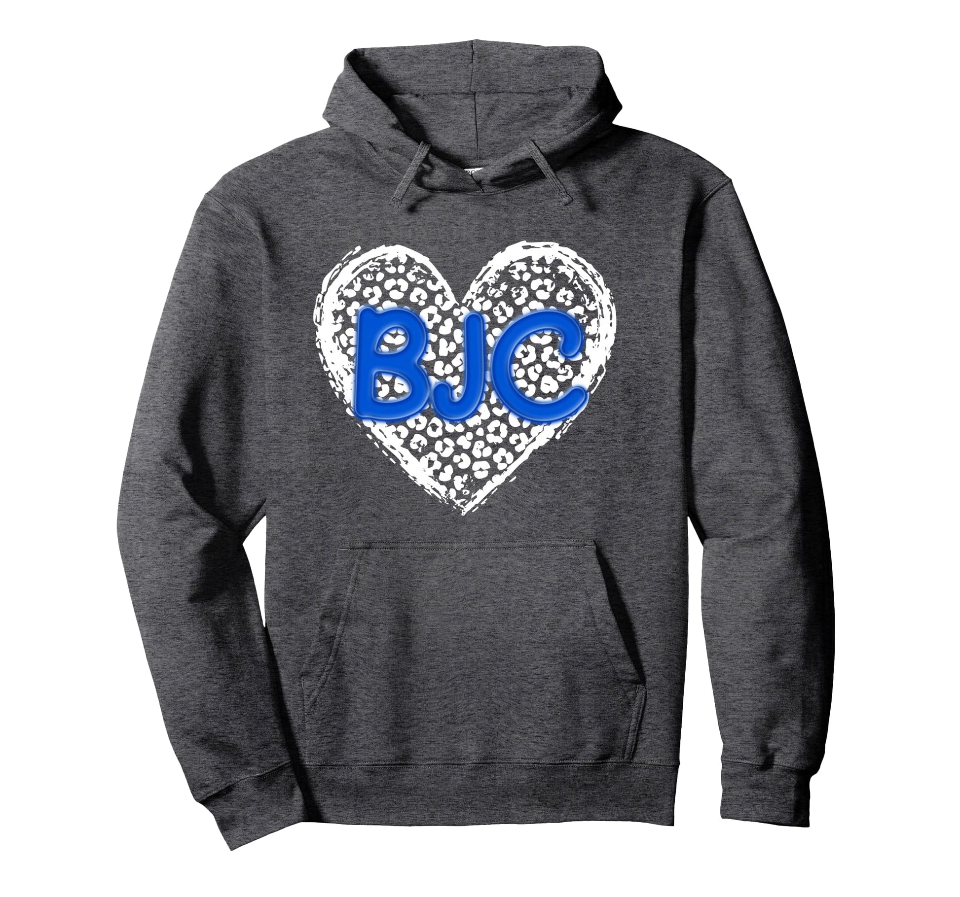 Bjc Blue Initials Leopard Cheetah Heart Hoodie - Graphic Print Unisex - T-Shirt, Sweatshirt, Hoodie