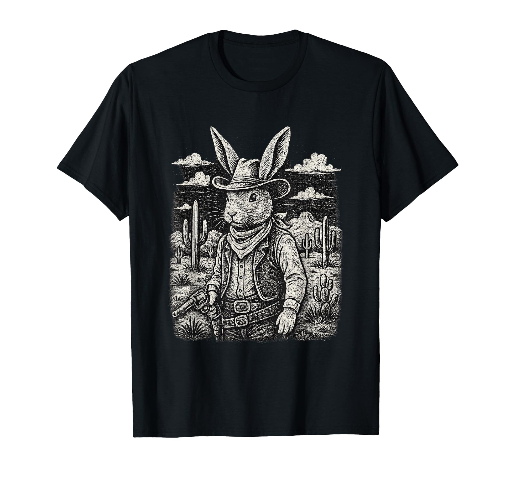 Western Rabbit Desert Smodk Hoodie - Casual Everyday Wear for Adults - T-Shirt, Sweatshirt, Hoodie