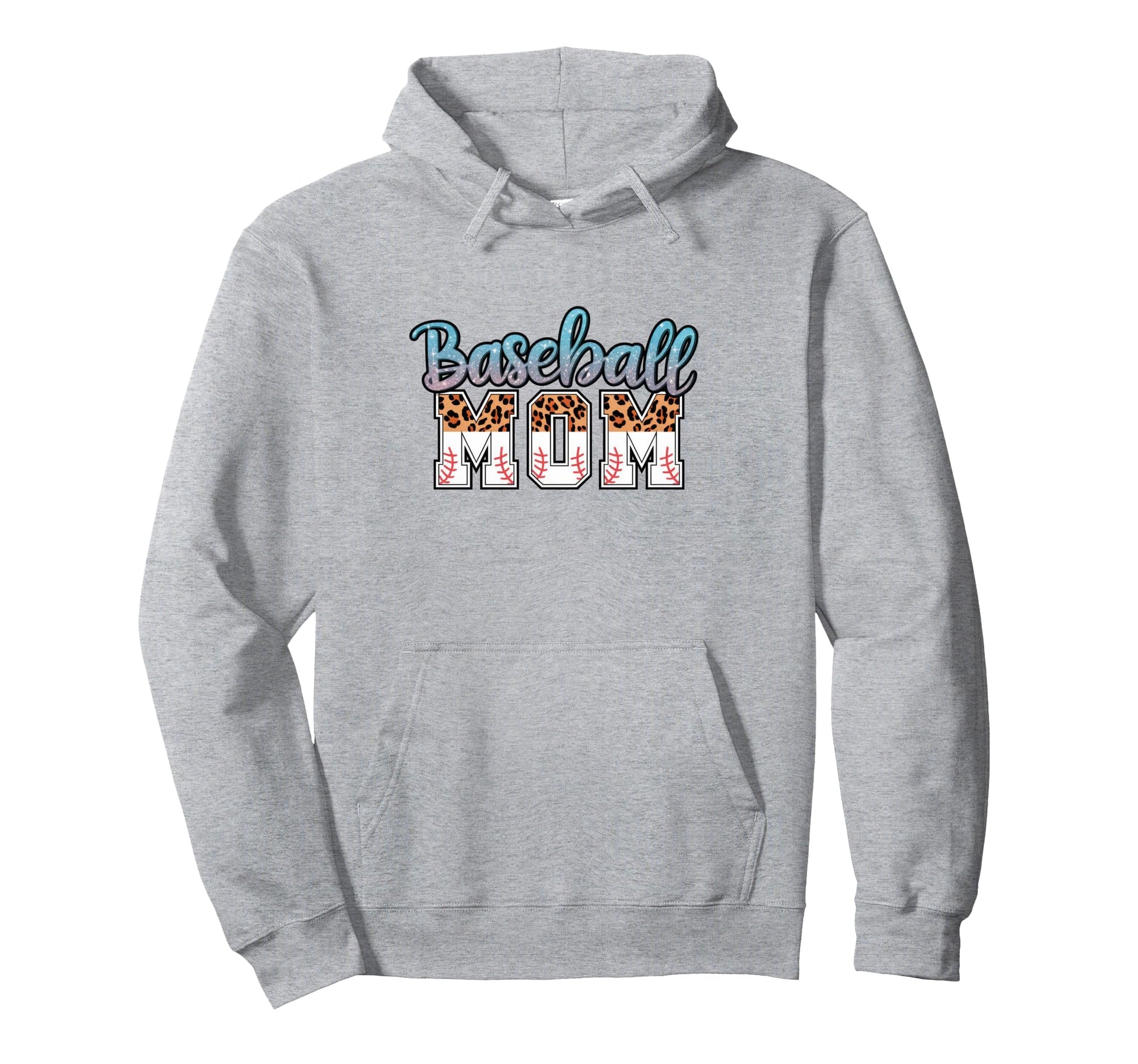 Leopard American Baseball Mom Mama Hoodie - Fun Novelty Design Unisex - T-Shirt, Sweatshirt, Hoodie