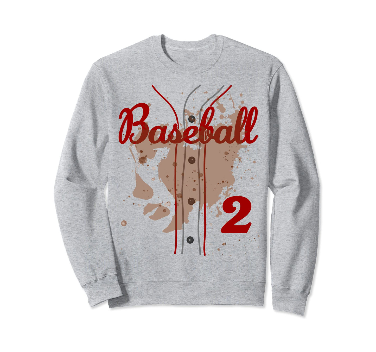 Baseball Dirt Jersey Number 2 Sweatshirt - Casual Everyday Wear Unisex - T-Shirt, Sweatshirt, Hoodie
