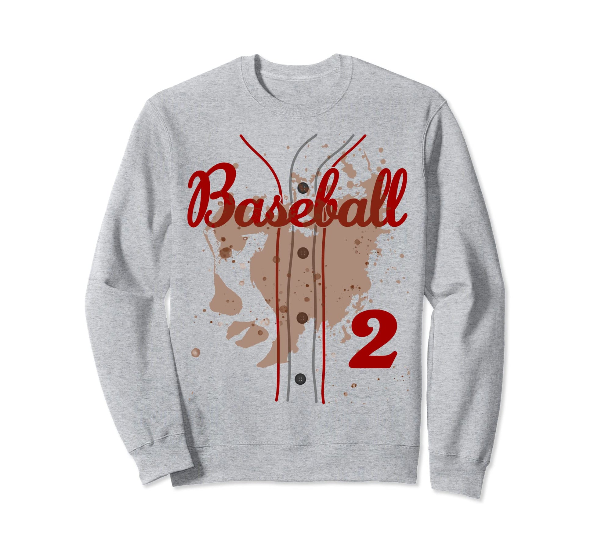 Baseball Dirt Jersey Number 2 Sweatshirt - Casual Everyday Wear Unisex - T-Shirt, Sweatshirt, Hoodie