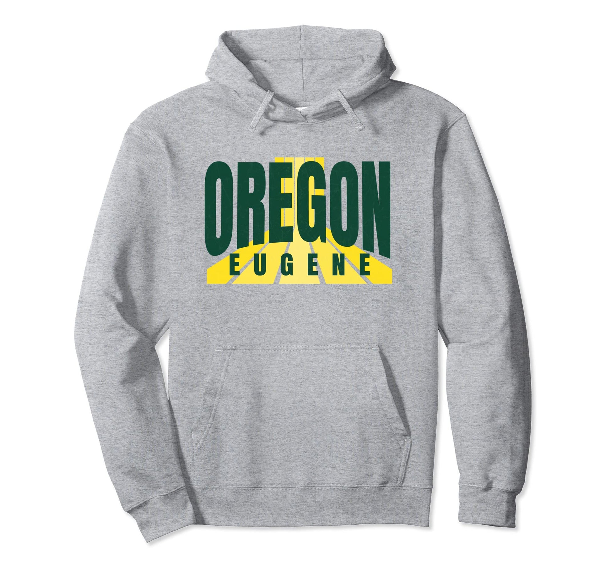 Eugene Oregon Green Yellow Oregon Hoodie - Fun Novelty Design Unisex - T-Shirt, Sweatshirt, Hoodie