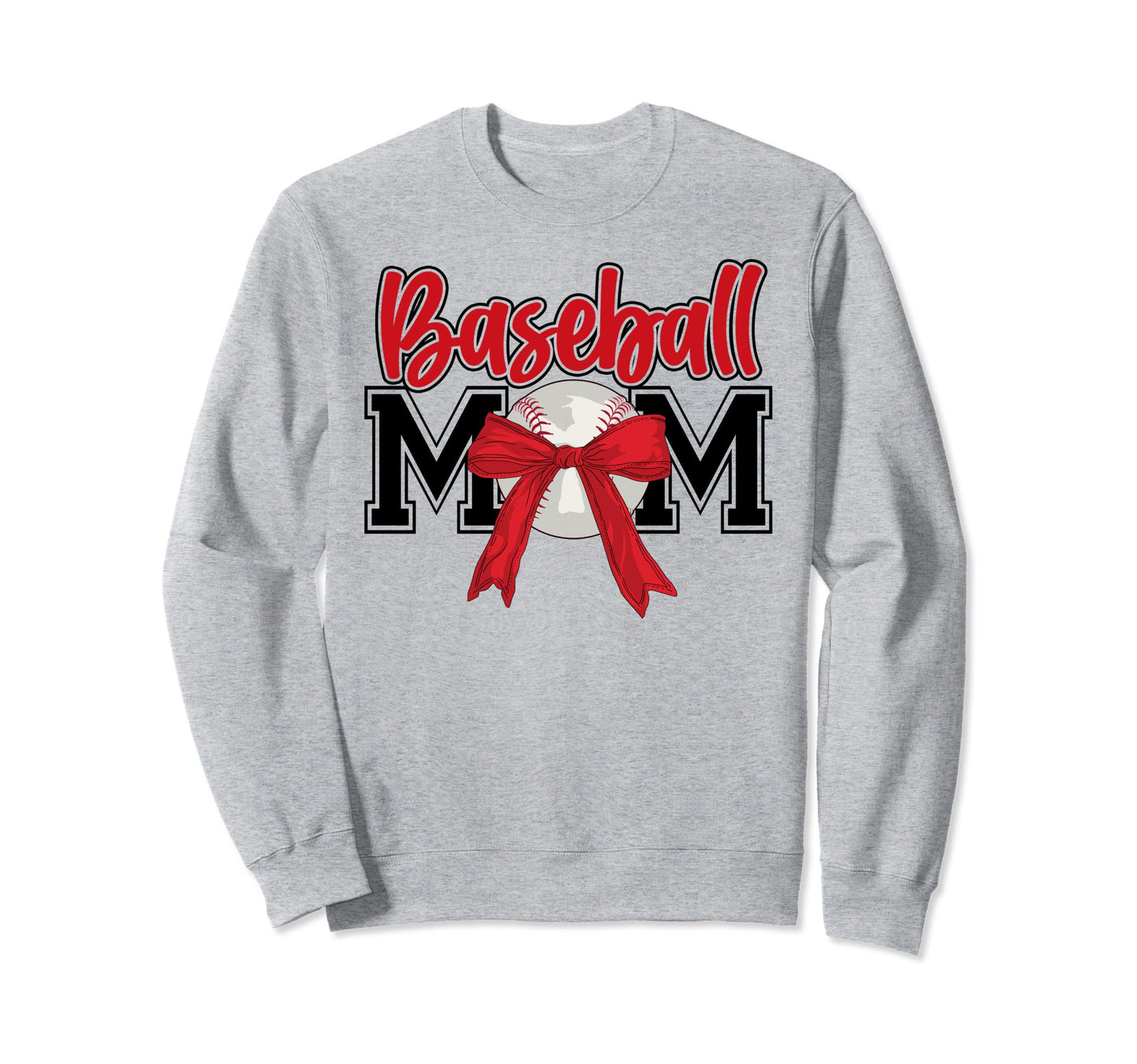 Baseball Mom Bow Tie Mothers Day Sweatshirt - Fun Novelty Design Unisex - T-Shirt, Sweatshirt, Hoodie