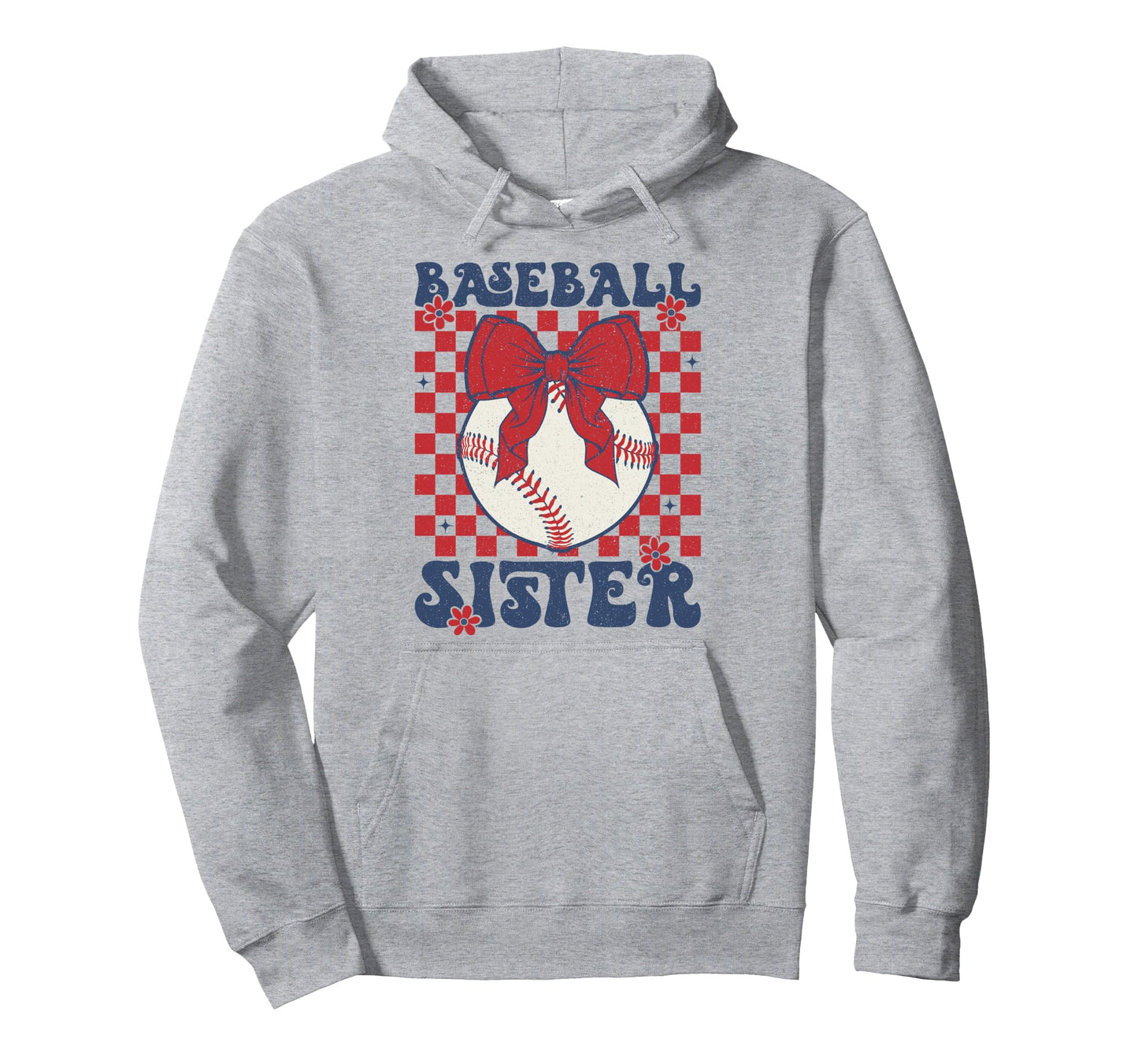 Baseball Sister Coquette Bow Sport Hoodie - Trendy Graphic for Adults - T-Shirt, Sweatshirt, Hoodie