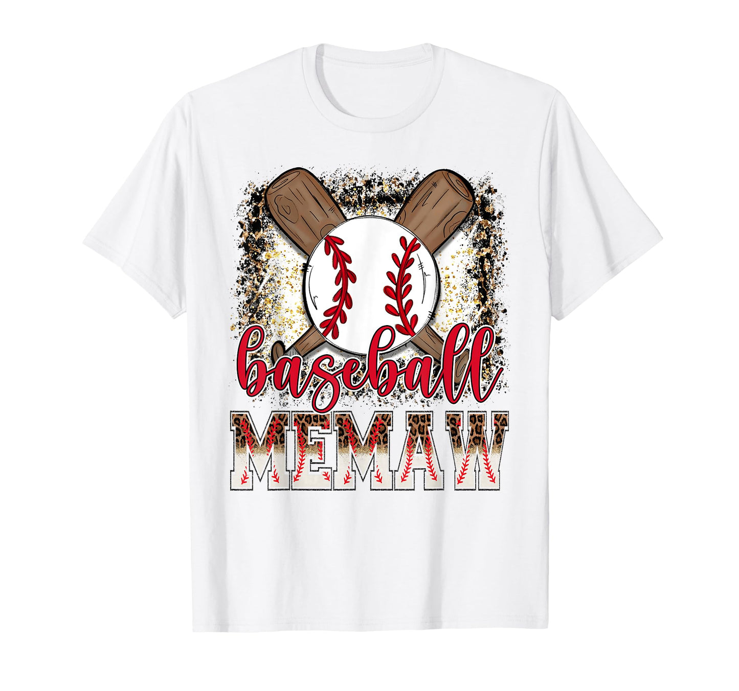 Baseball Memaw Leopard Proud Ball Memaw T-Shirt - Streetwear Style Unisex - T-Shirt, Sweatshirt, Hoodie