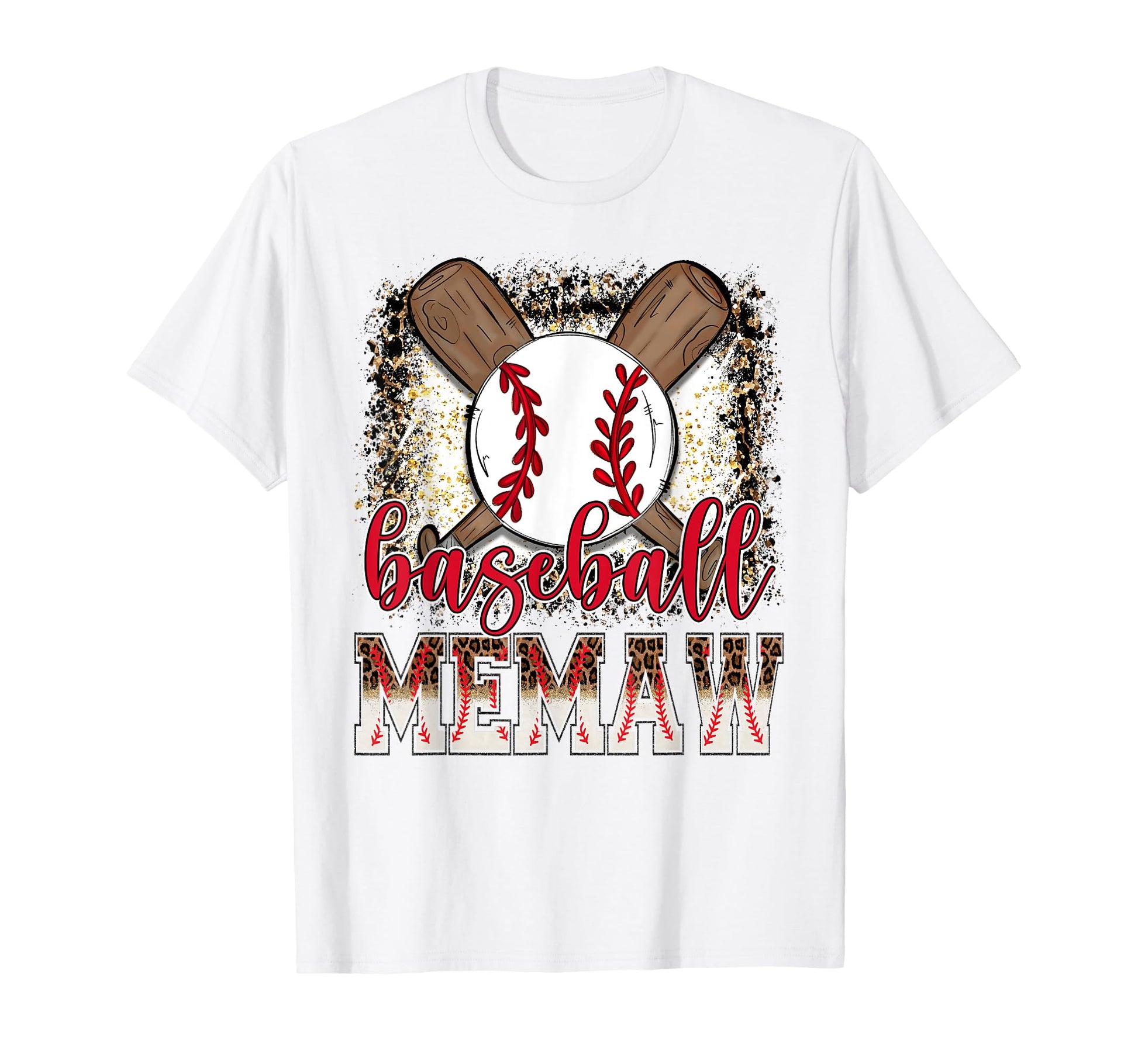 Baseball Memaw Leopard Proud Ball Memaw T-Shirt - Streetwear Style Unisex - T-Shirt, Sweatshirt, Hoodie