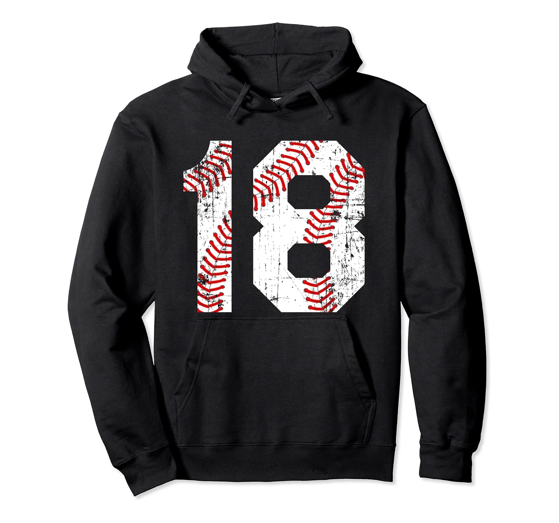 Baseball 18 Jersey Number Hoodie - Casual Everyday Wear Men Women - T-Shirt, Sweatshirt, Hoodie
