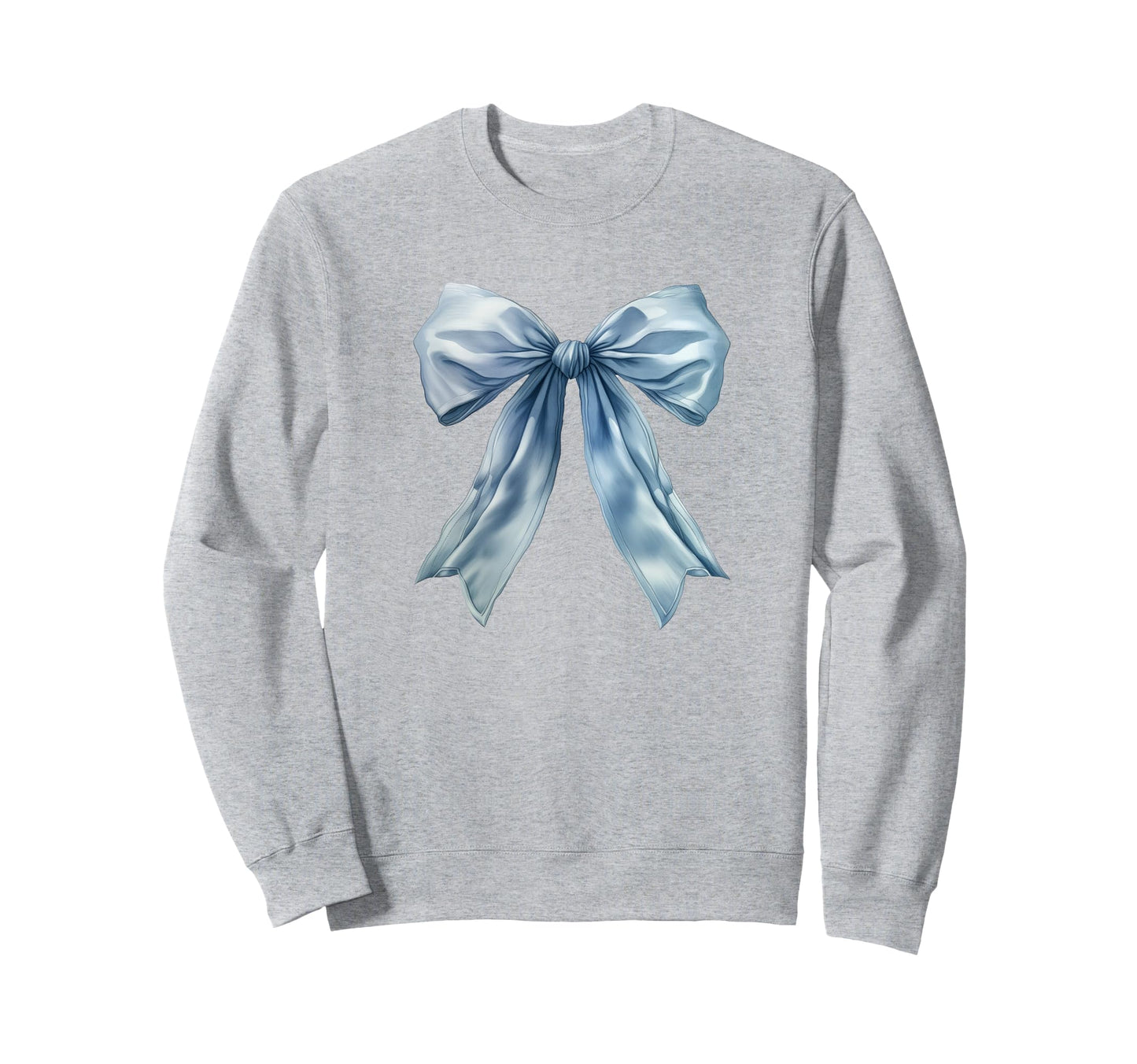 Blue Bow Coquette Y2K Clean Aesthetic Sweatshirt - Graphic Print for Adults - T-Shirt, Sweatshirt, Hoodie