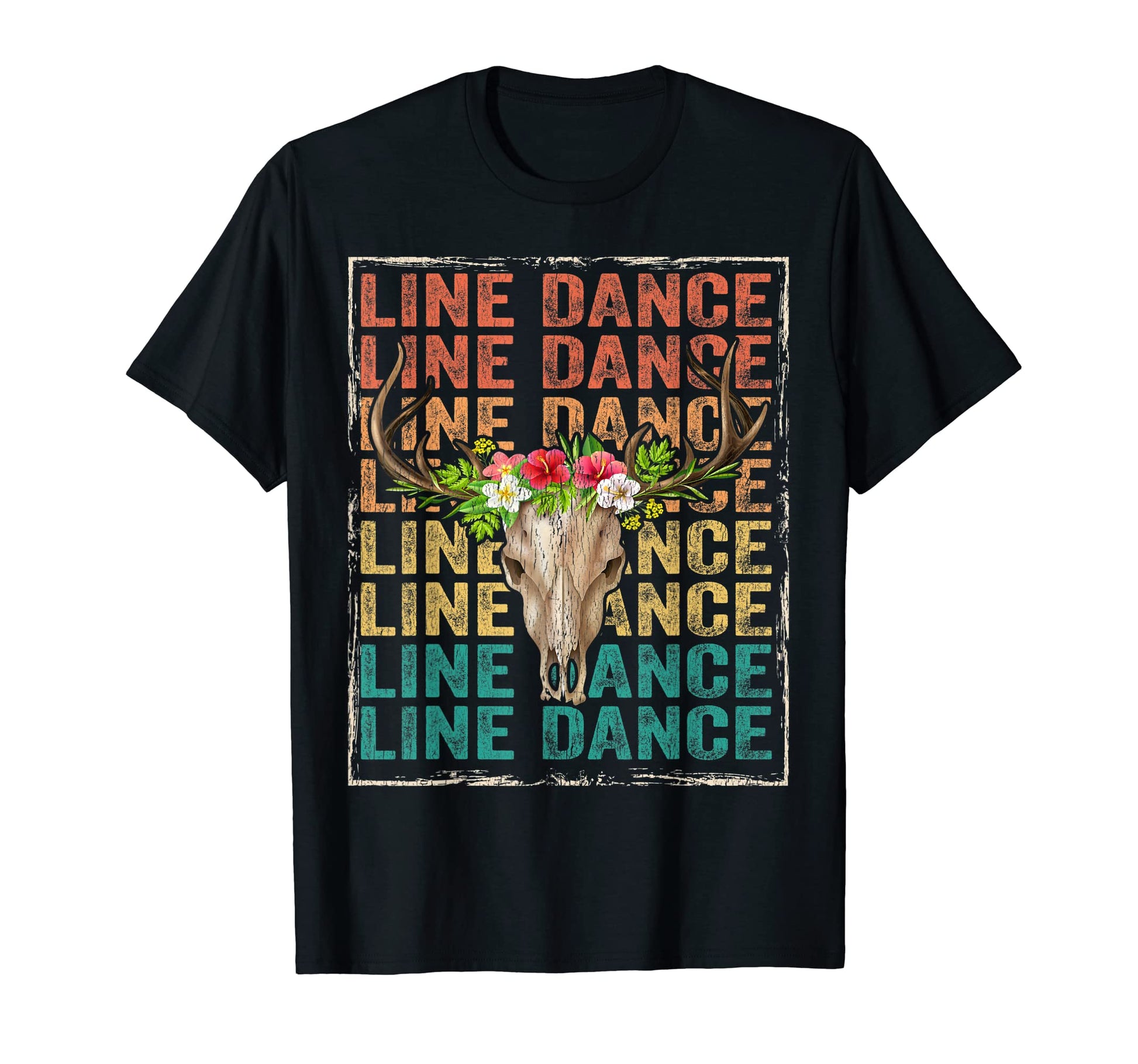 Barn Line Dance Rodeo Distressed T-Shirt - Fun Novelty Design for Adults - T-Shirt, Sweatshirt, Hoodie