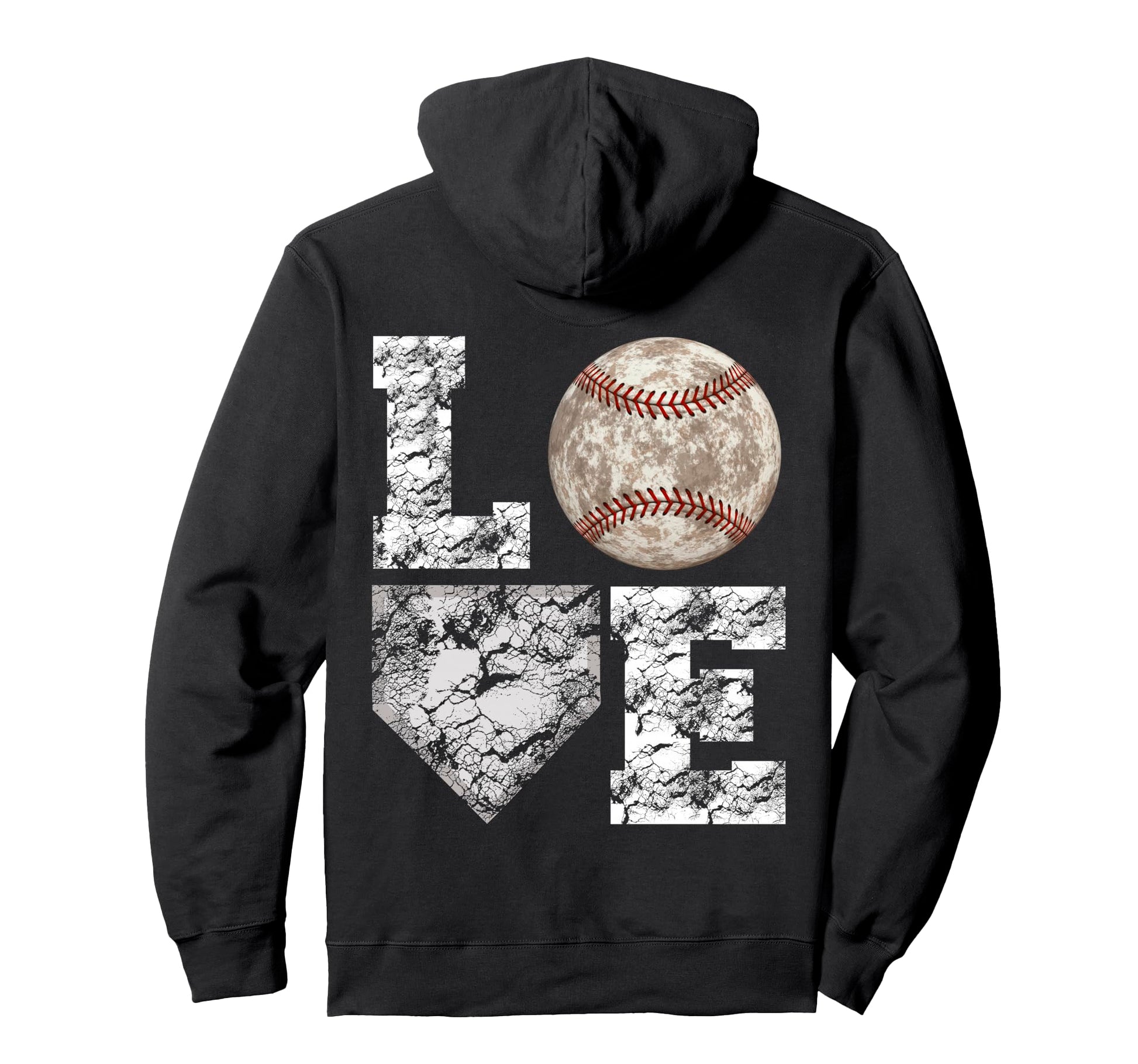 Baseball Distressed Ball Mom Love Hoodie - Unique Graphic for Adults - T-Shirt, Sweatshirt, Hoodie
