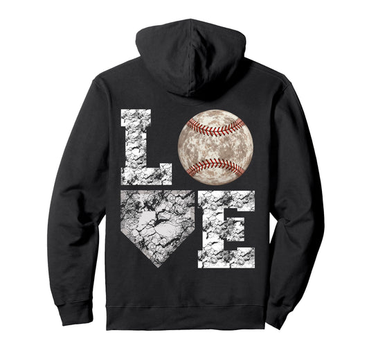 Baseball Distressed Ball Mom Love Hoodie - Unique Graphic for Adults - T-Shirt, Sweatshirt, Hoodie