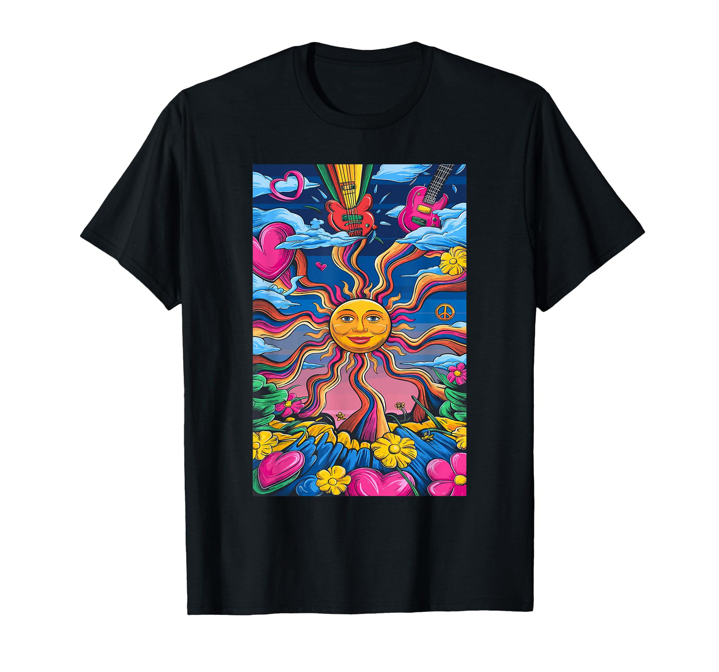 Sunflower Harmony Peaceful Bliss 60S Vibes T-Shirt - Trendy Graphic Unisex - T-Shirt, Sweatshirt, Hoodie