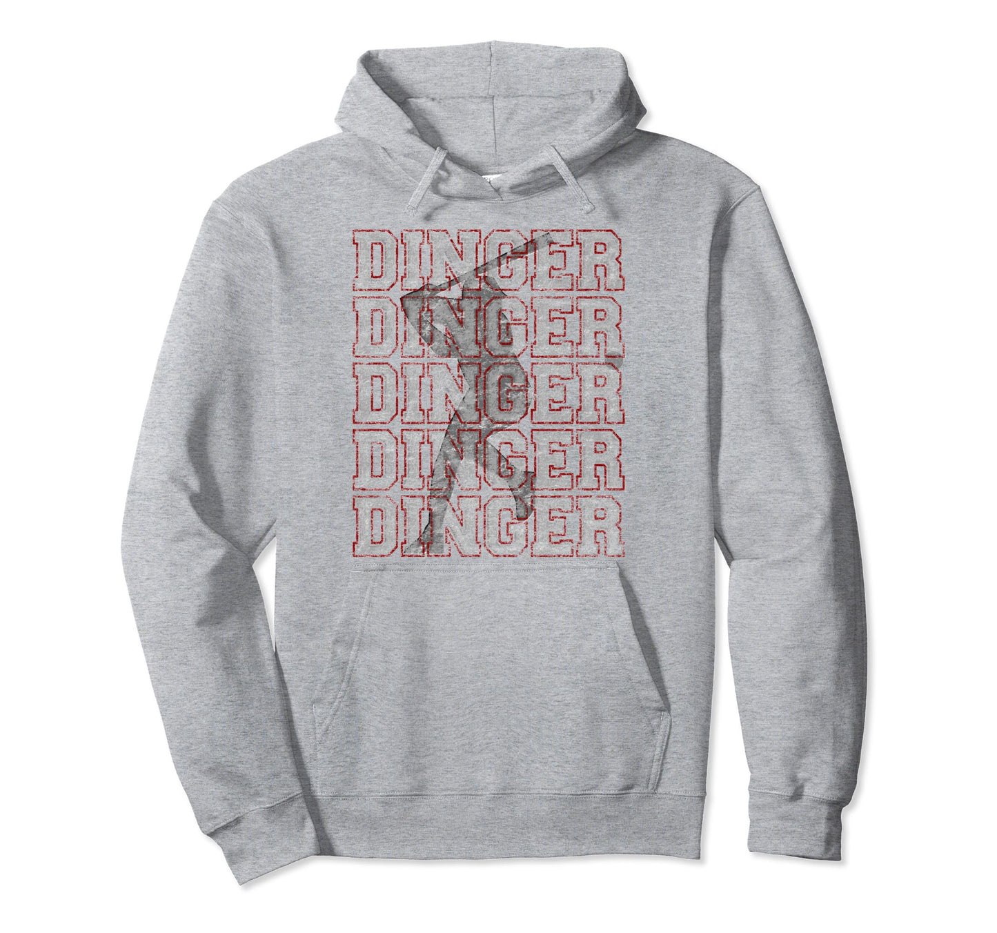 Grunge Dinger Baseball Batter Ball Hoodie - Fun Novelty Design for Adults - T-Shirt, Sweatshirt, Hoodie