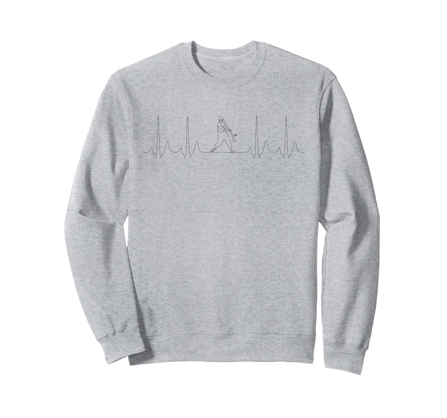 Baseball Players Heartbeat Sweatshirt - Custom Art Print for Adults - T-Shirt, Sweatshirt, Hoodie