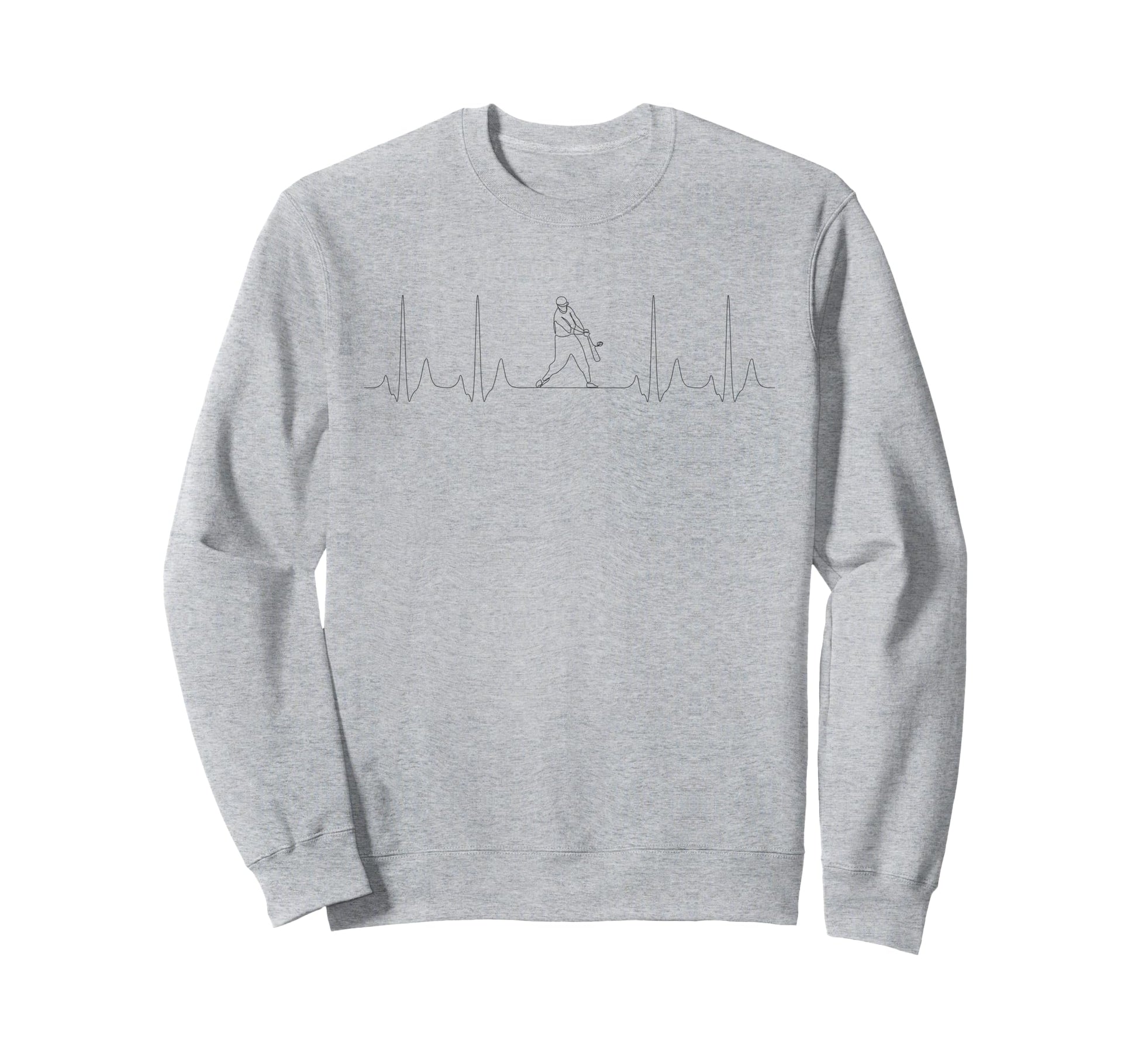 Baseball Players Heartbeat Sweatshirt - Custom Art Print for Adults - T-Shirt, Sweatshirt, Hoodie