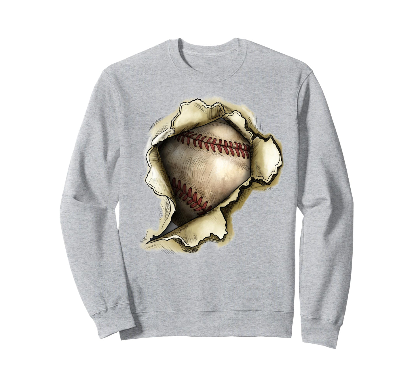 Baseball Breaking Through Sports Sweatshirt - Trendy Graphic Unisex - T-Shirt, Sweatshirt, Hoodie