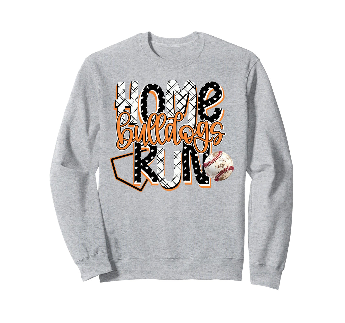 Home Run Bulldogs Baseball Game Day Sweatshirt - Unique Graphic for Adults - T-Shirt, Sweatshirt, Hoodie
